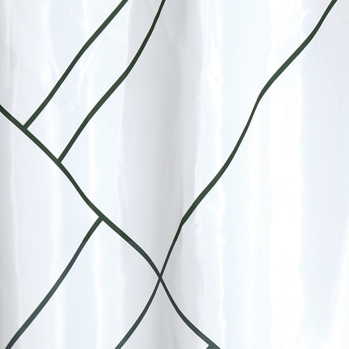 MSV Duschvorhang MONOLITHIC Breite 180 cm, Textil-Duschvorhang, 100% Polyester, wasserabweisend, Anti-Schimmel-Effekt, waschbar 30°, Farbe weiß / schwarz, 180 x 200 cm