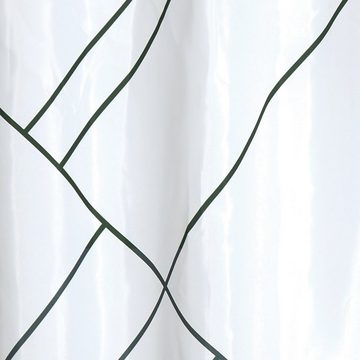 MSV Duschvorhang MONOLITHIC Breite 180 cm, Textil-Duschvorhang, 100% Polyester, wasserabweisend, Anti-Schimmel-Effekt, waschbar 30°, Farbe weiß / schwarz, 180 x 200 cm