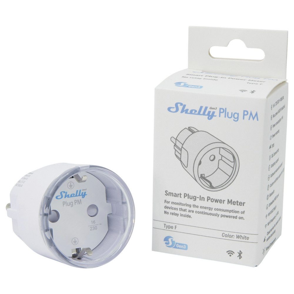 Shelly Shelly Plug PM Gen3 White Shelly Funk-Steckdose Wi-Fi, Bluetooth Smart-Home-Zubehör – Bild 2 von 5