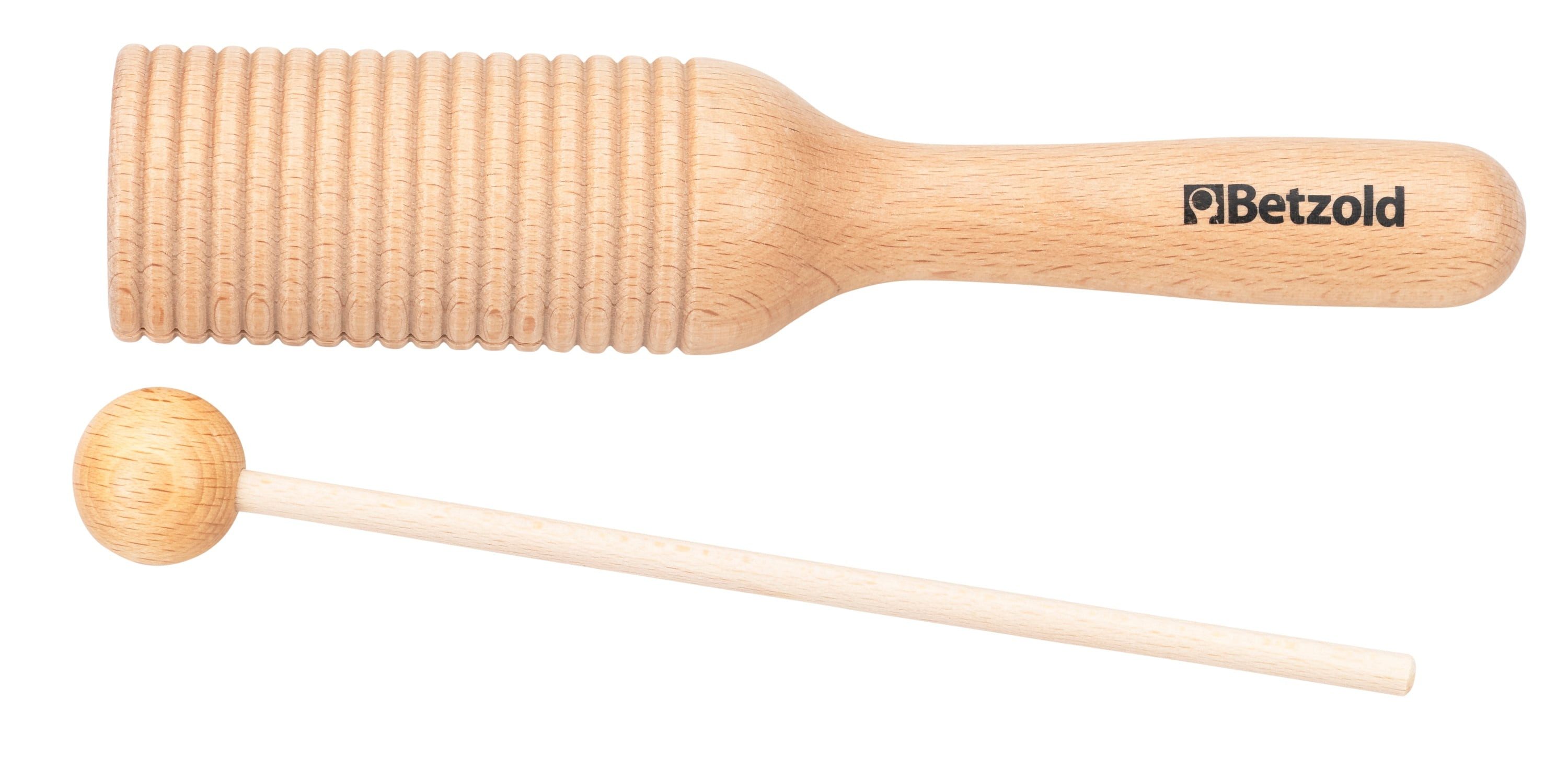 Betzold Guiro Guiro-Röhrentrommel – Rhythmikinstrument aus Buchenholz