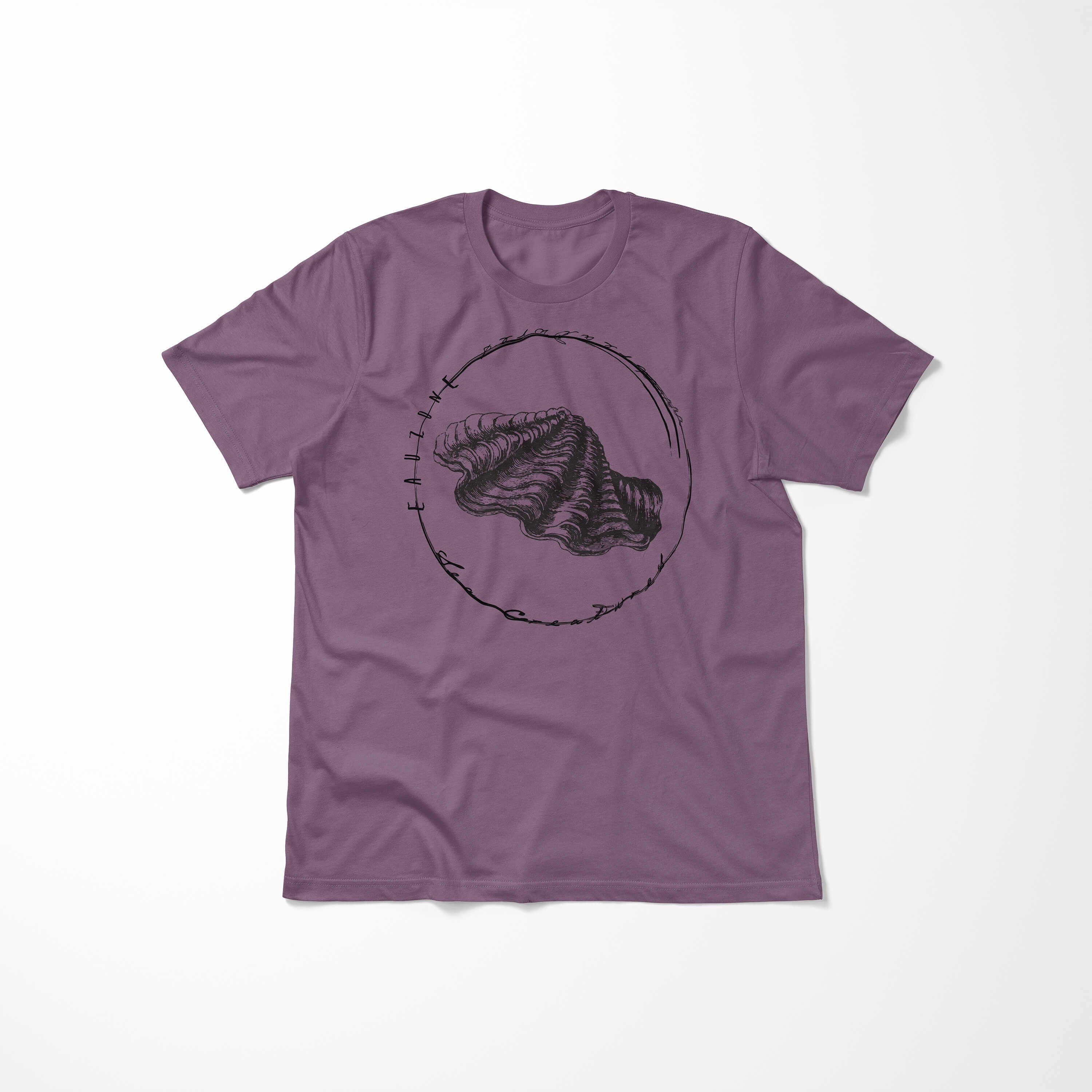 Sinus Art T-Shirt T-Shirt Tiefsee sportlicher 088 Fische und Shiraz Struktur / Sea - Serie: feine Creatures, Schnitt Sea