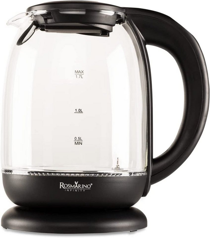 ROSMARINO Wasserkocher Wasserkocher, Teekocher 5 Temperatureinstellungen 7  Tassen (1,7 l), 2200,00 W