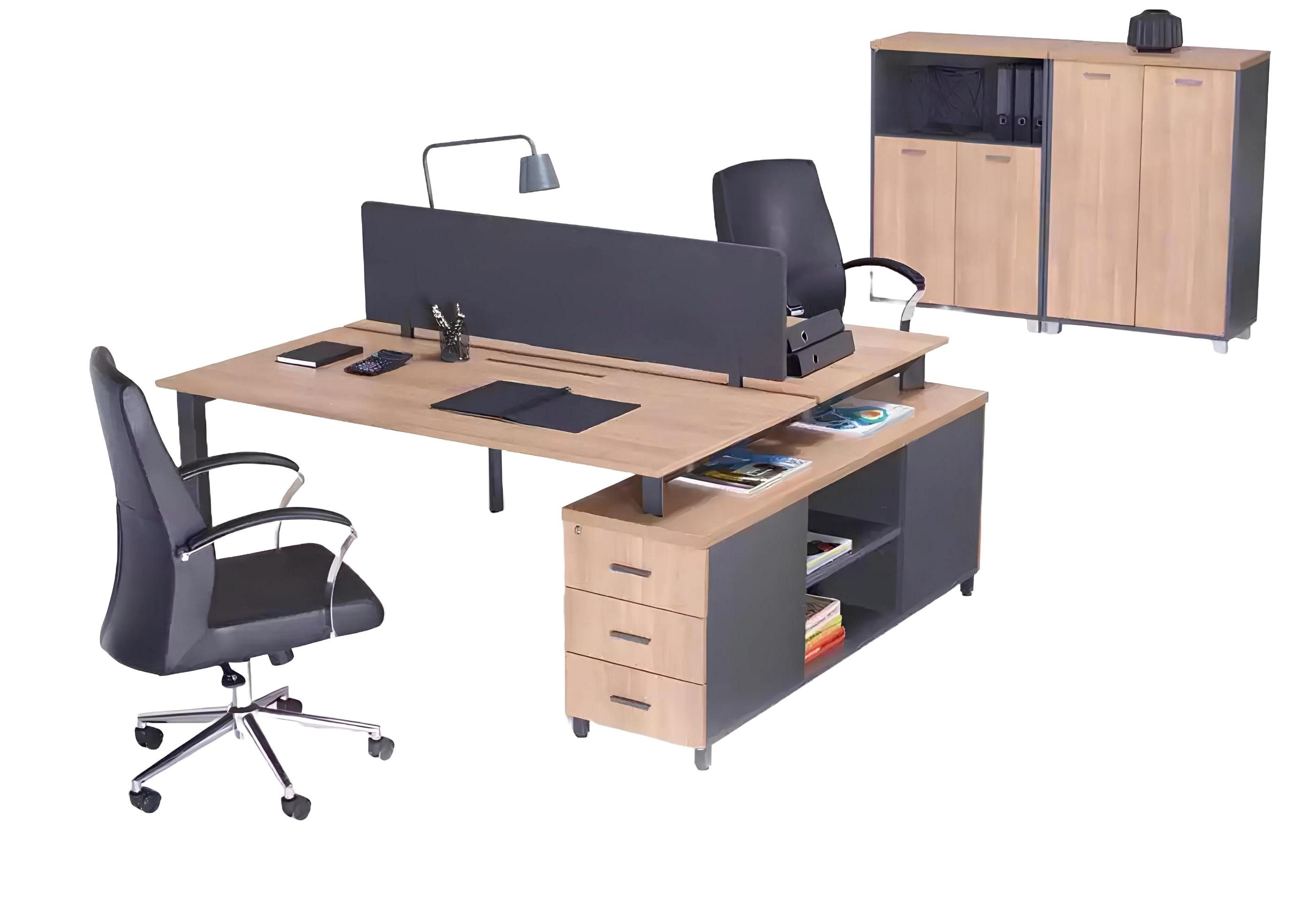 Xlmoebel Schreibtisch Bürotisch mit 6 Schubladen: Luxuriöser Holztisch für zeitgemäße (Schreibtisch), Hergestellt in Europa