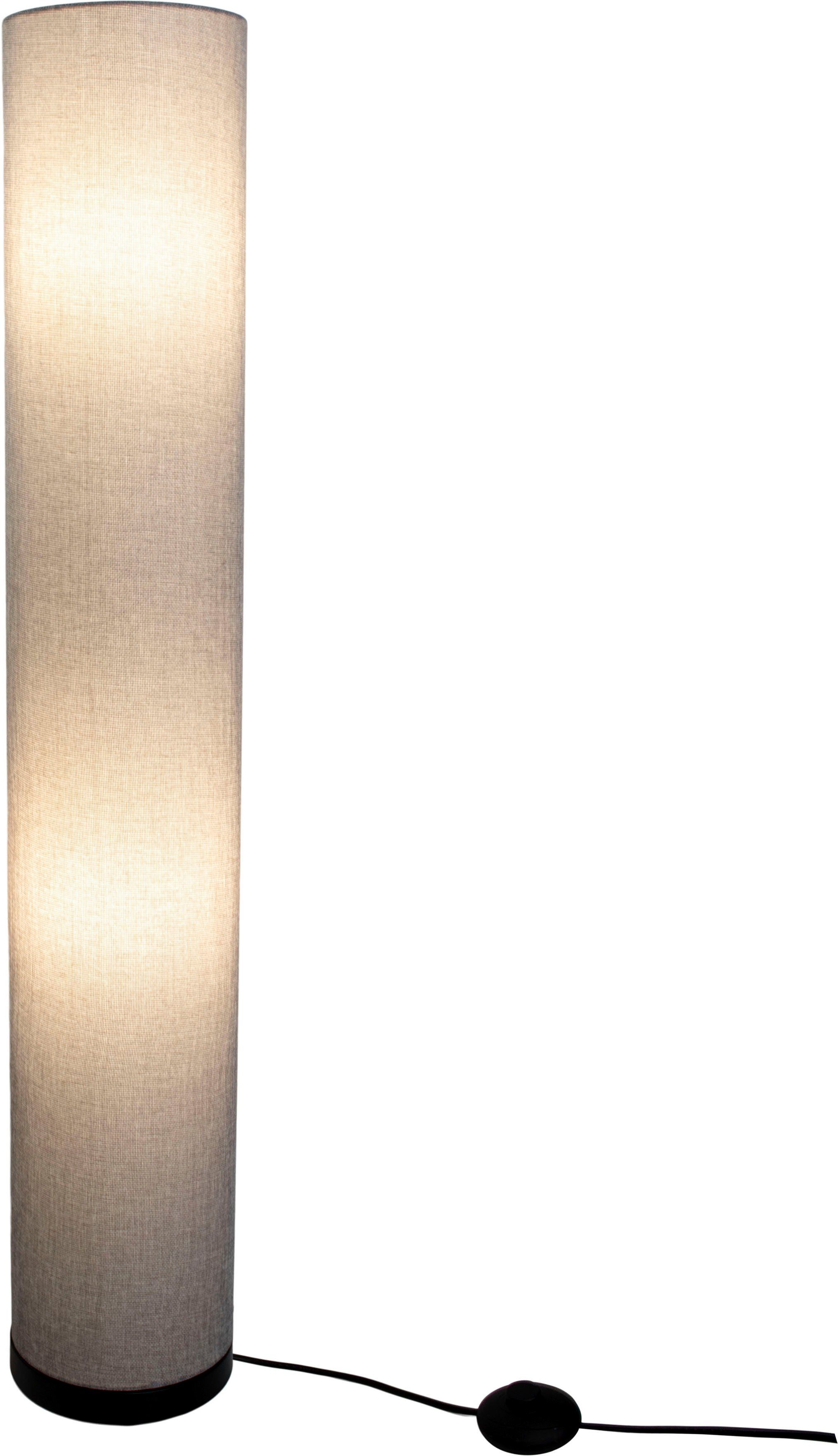näve Stehlampe Beate, Ein-/Ausschalter, ohne Leuchtmittel, Metall/Textil, exkl. 3x E27 max. 40W, Höhe: 110cm, Farbe: grau
