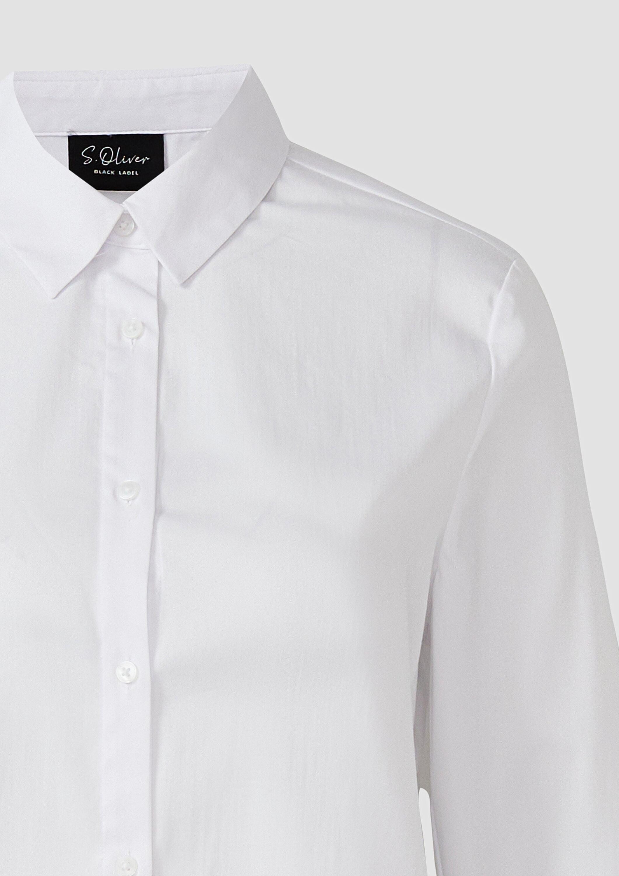 s.Oliver Langarmbluse Bluse Popeline-Bluse mit Umschlag an den Manschetten