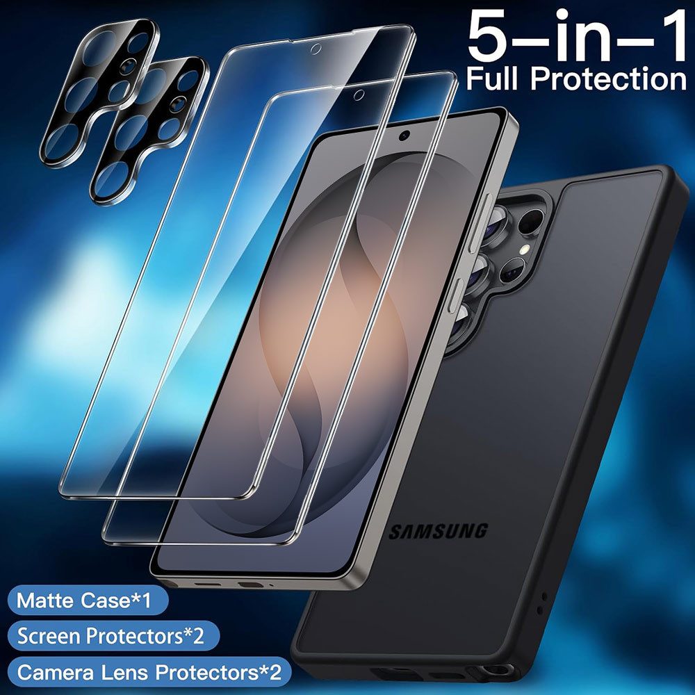 FITSU Handyhülle Hülle für Galaxy S26 Ultra Case mit Schutzglas und Kameraschutz 6,9 Zoll, Case für Galaxy S26 Ultra Hülle mit Schutzglas und Kameraprotektor