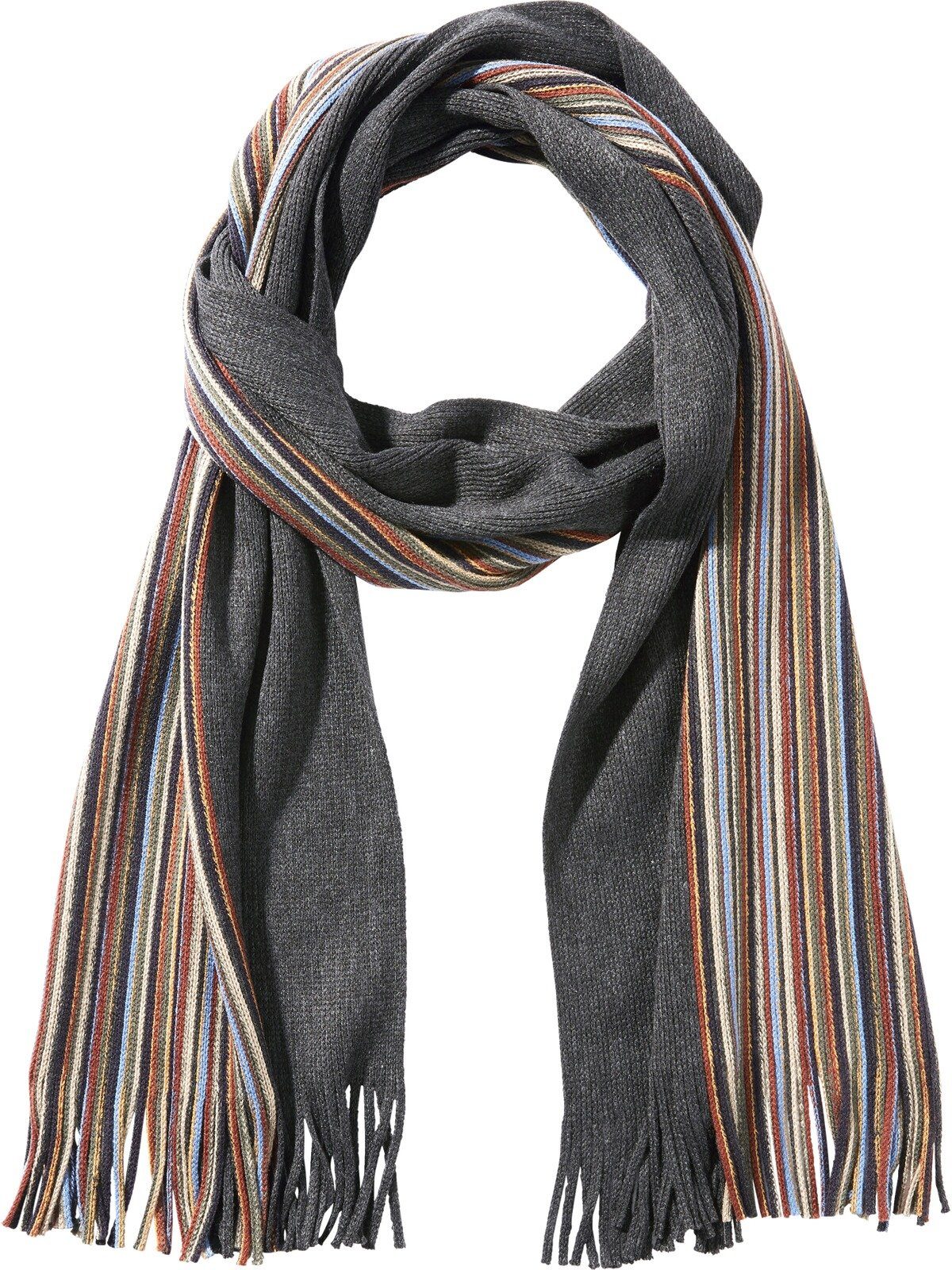 Jan Vanderstorm Strickschal MIELO, halb gestreift, günstig online kaufen