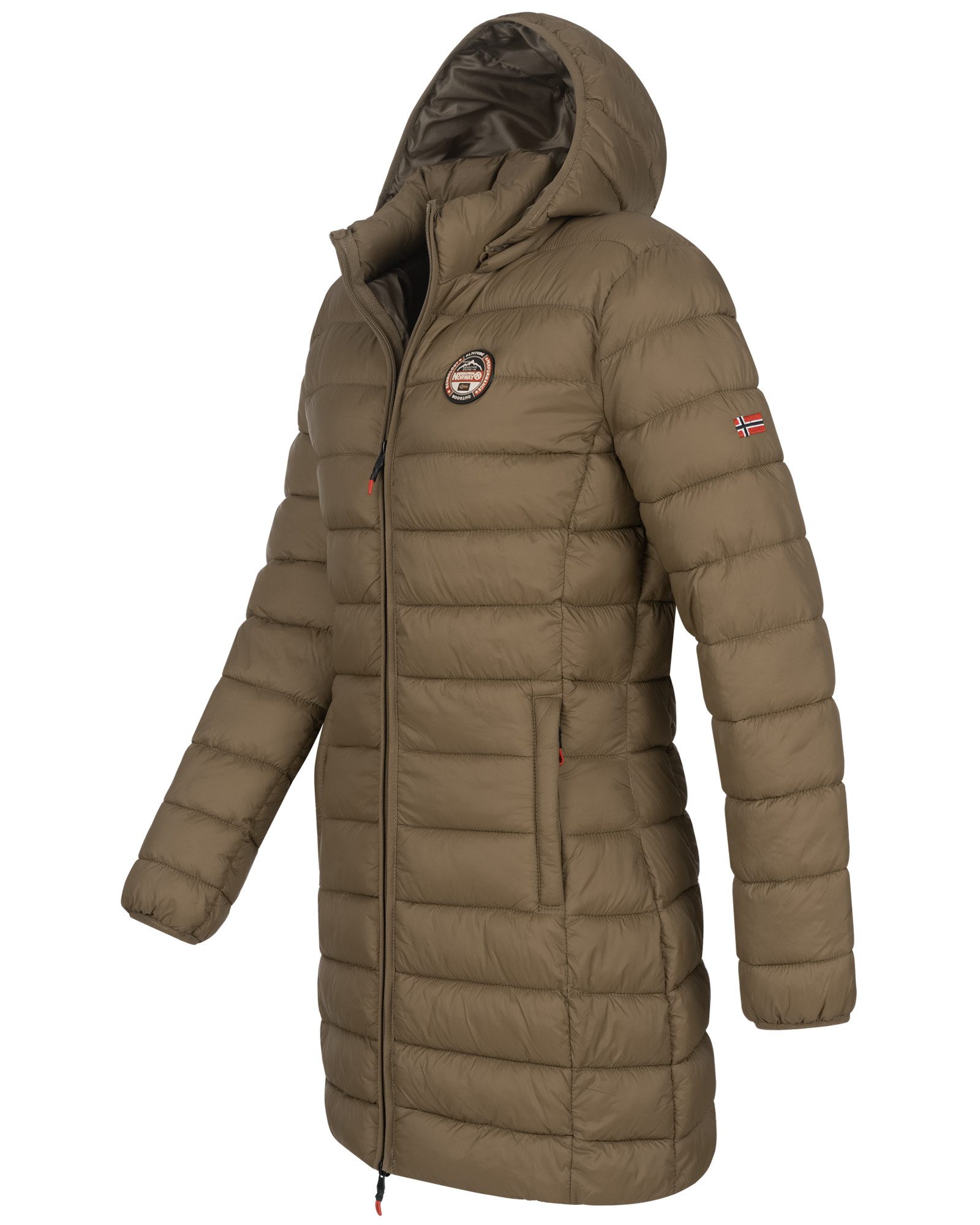 Geographical Norway Steppjacke Damen Herbst Winter Jacke Steppjacke Parka Lange Steppmantel Outdoor