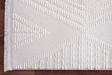 Designteppich Designer Teppich Hochflor-Teppich, Boho-Style Modern Cream_Cream, Carpetilla, Rechteckig, Höhe: 13 mm, Wohnzimmer, Esszimmer, Kurzflor, Schlafezimmer