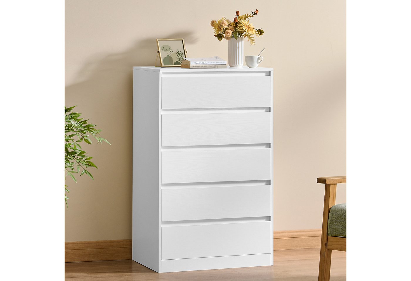 VASAGLE Kommode mit 3 / 4 / 5 Schubladen, Komodenschrank, Schubladenschrank, mit 3 / 4 / 5 Schubladen, Komodenschrank, Schubladenschrank
