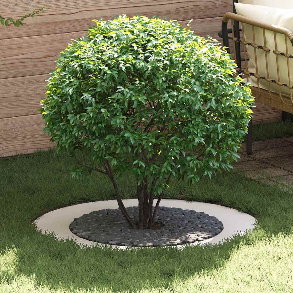 vidaXL Blumentopf geeignet für flache Baumringe 5 Stk. Weiß Ø60/90 cm Stahl (5 St)