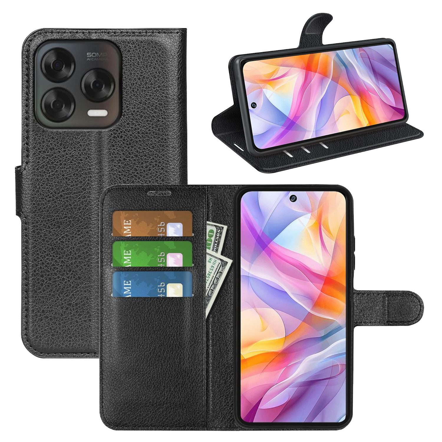 Handyhülle Für ZTE Blade V50 Design 4G / V50 Smart – Flip Wallet Aus PU Leder, Mit Ständer, Kartenfach, Grün