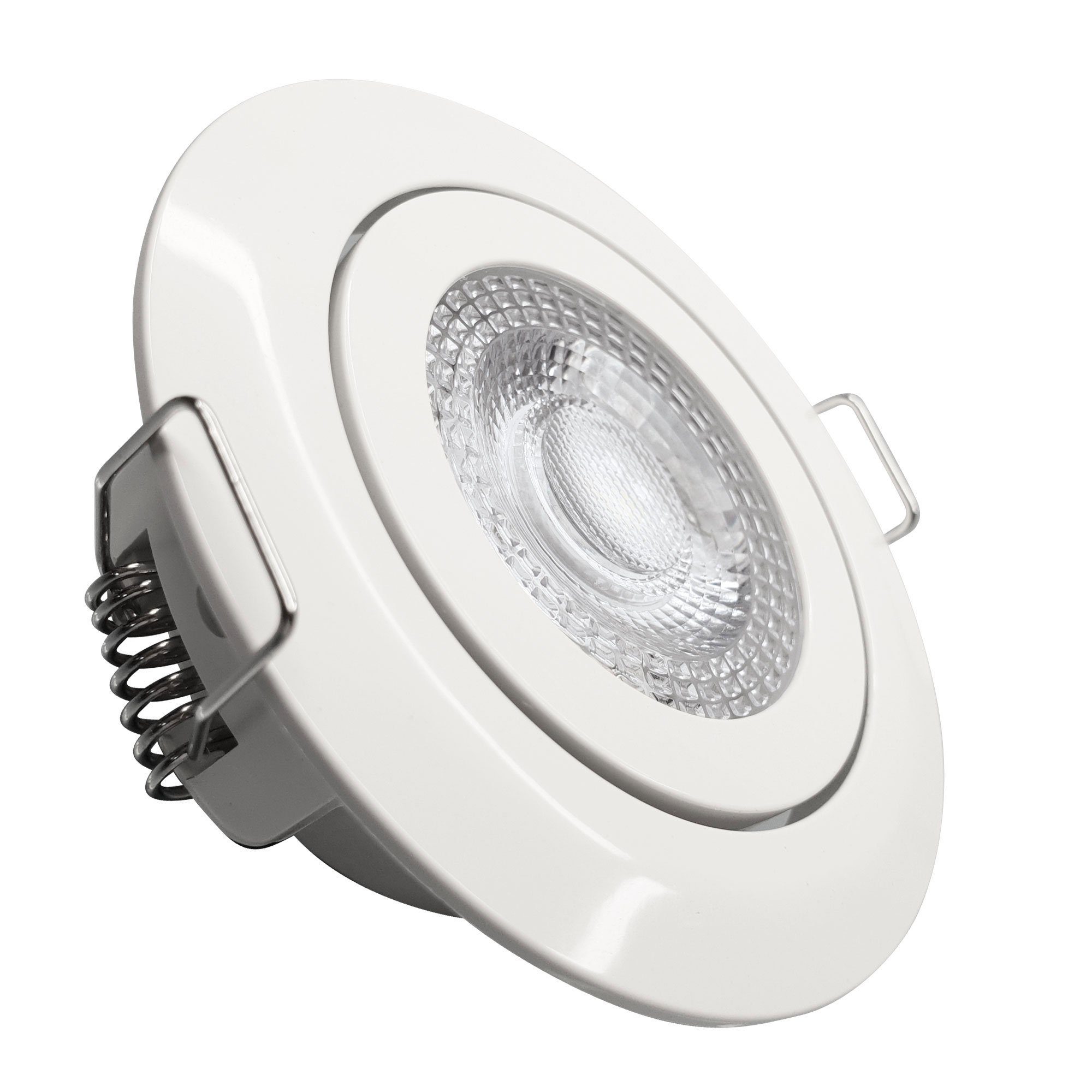 Maxkomfort LED Einbaustrahler 6/12er-Set, rund & schwenkbar, Einbauleuchten, warmweiß 3000K, LED fest integriert, warmweiß 3000K, Einbauspot Flach