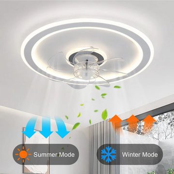 JDONG Deckenventilator mit Beleuchtung und Timer 54W Leise Deckenleuchte Ventilator Dimmbar, Einstellbare Windgeschwindigkeit für Wohnzimmer Esszimmer Schlafzimmer