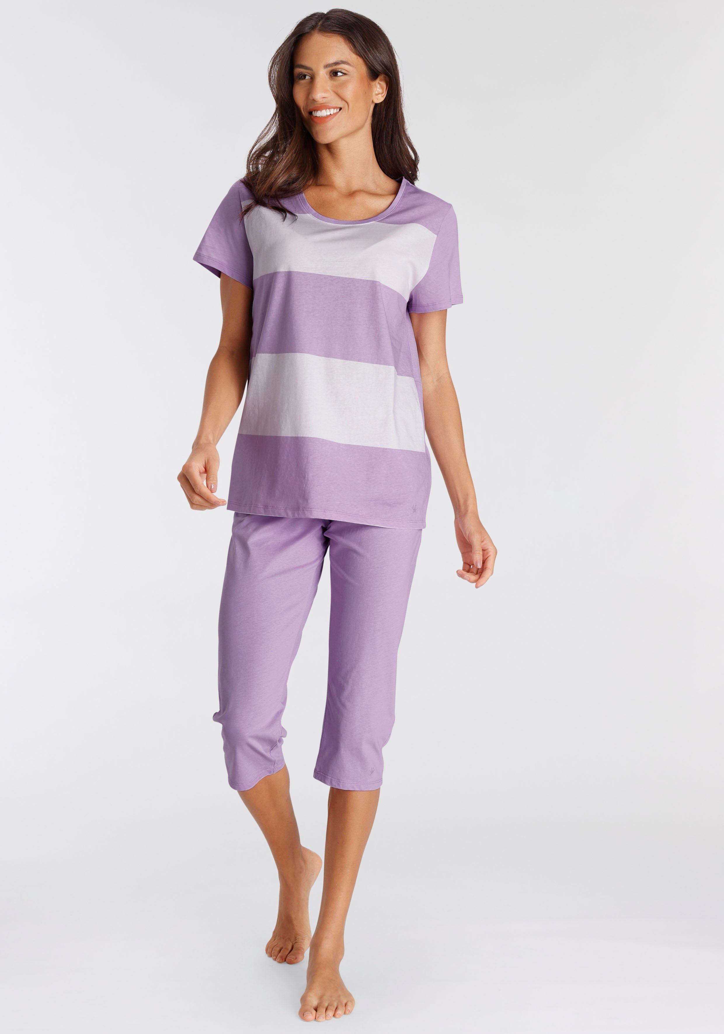 Triumph Schlafanzug (Set, 2 tlg) Capri-Pyjama aus reiner Baumwolle