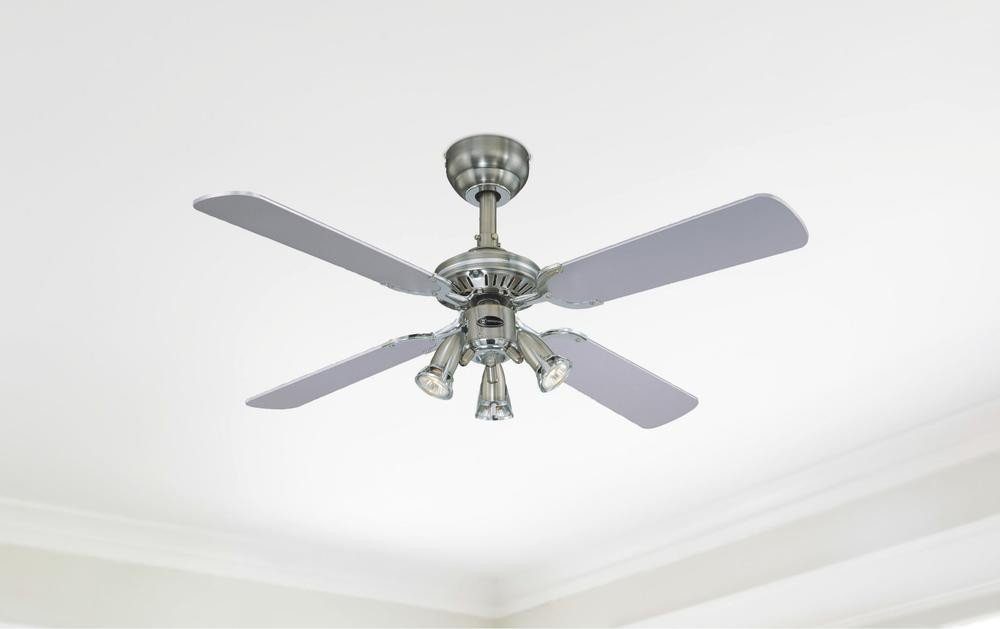 Westinghouse Deckenventilator Deckenventilator Princess Euro Zinn 105 cm mit Leuchte, Mit Zugschnur