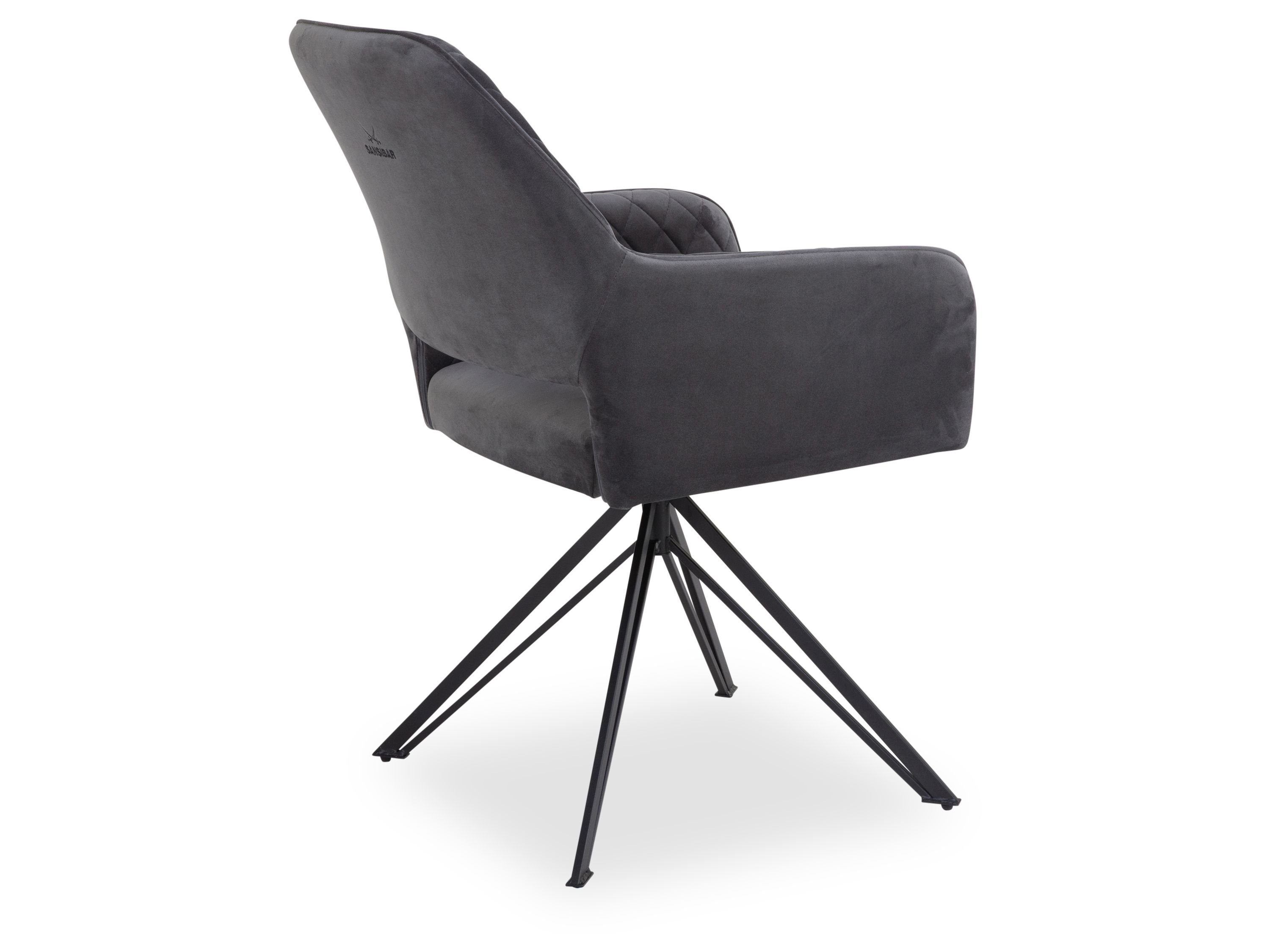 SANSIBAR LIVING Esszimmerstuhl Polsterstuhl SANSIBAR HORUM BHT 57x88x63 cm grau Esszimmerstuhl