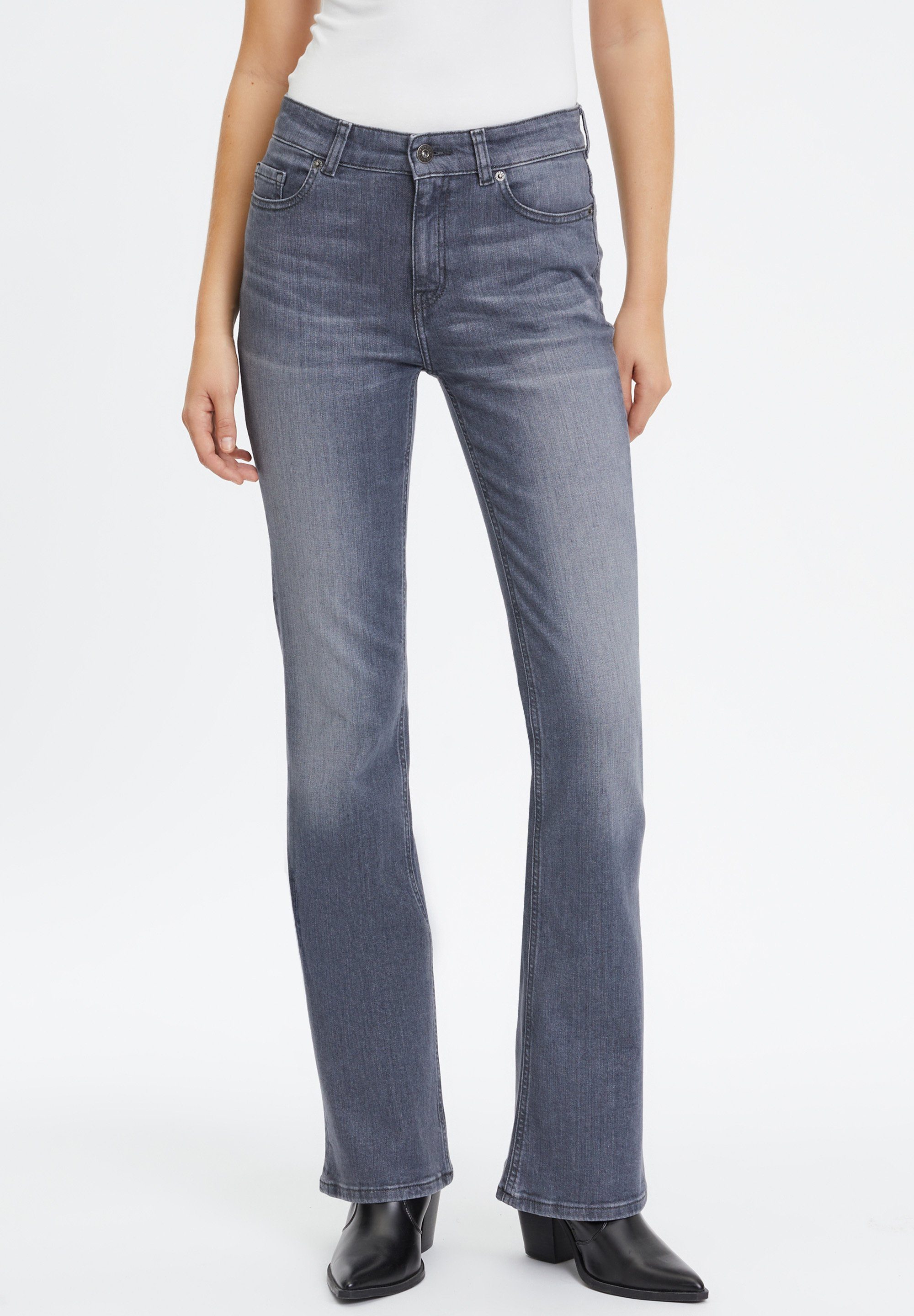 AUTHENTIC for FUTURE:PEOPLE. WAIST Care #WeC4F - - MID BOOTCUT Future. 01:02 USED GREY We Slim-fit-Jeans