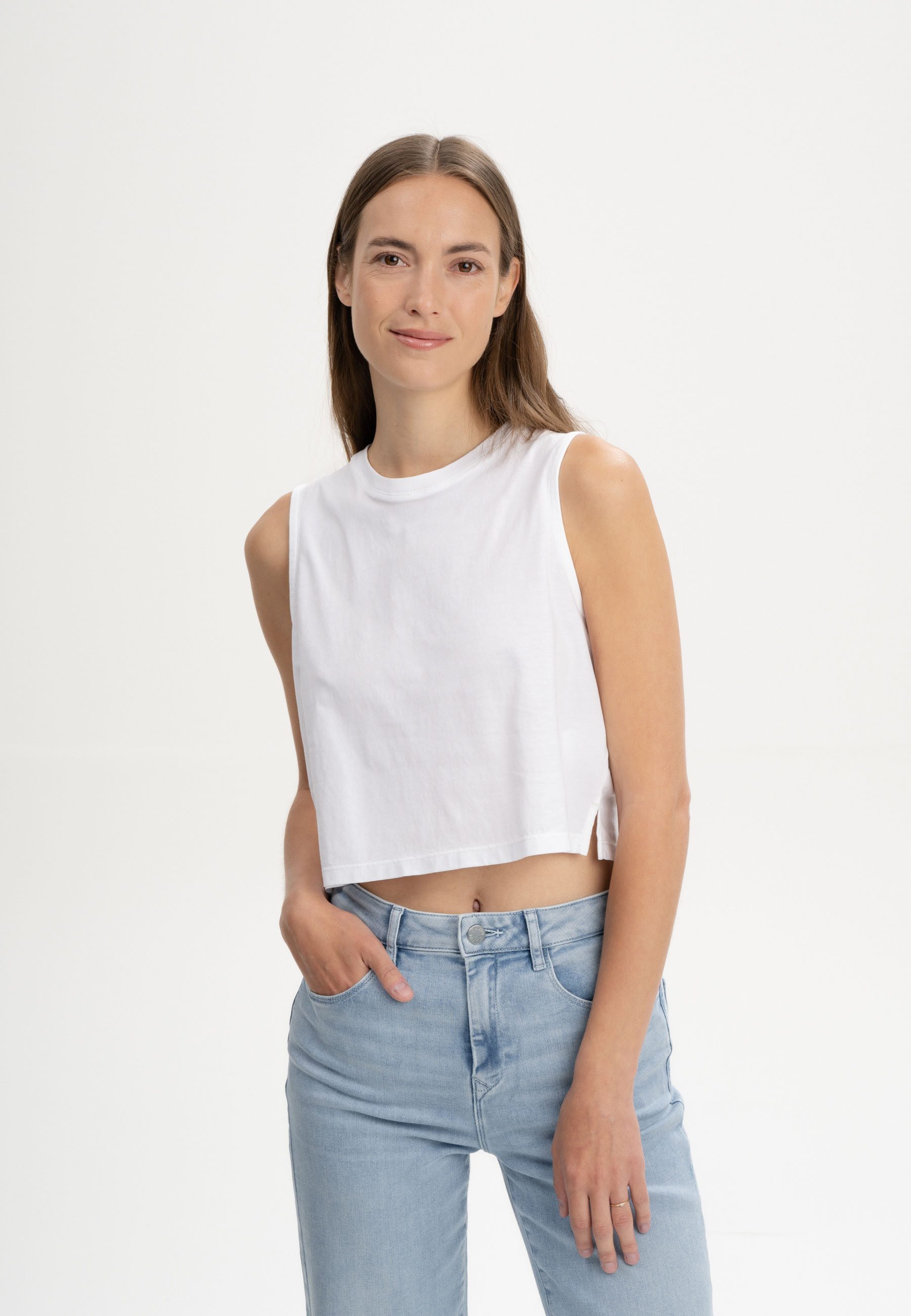 MELA Tanktop Cropped Tanktop Style RUSHI Ärmellos