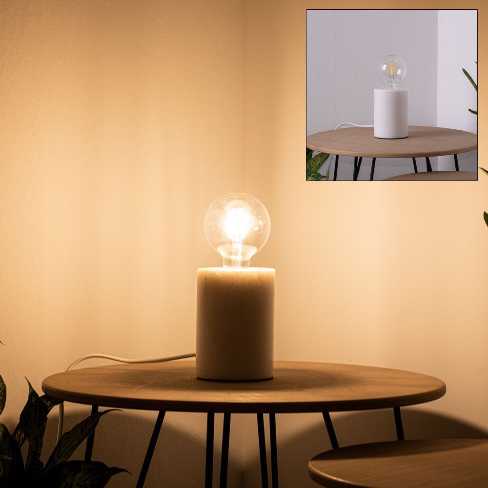 Paulmann LED Tischleuchte, Leuchtmittel nicht inklusive, Vintage Nacht Schreib Tisch Leuchte Marmor Schlaf Zimmer