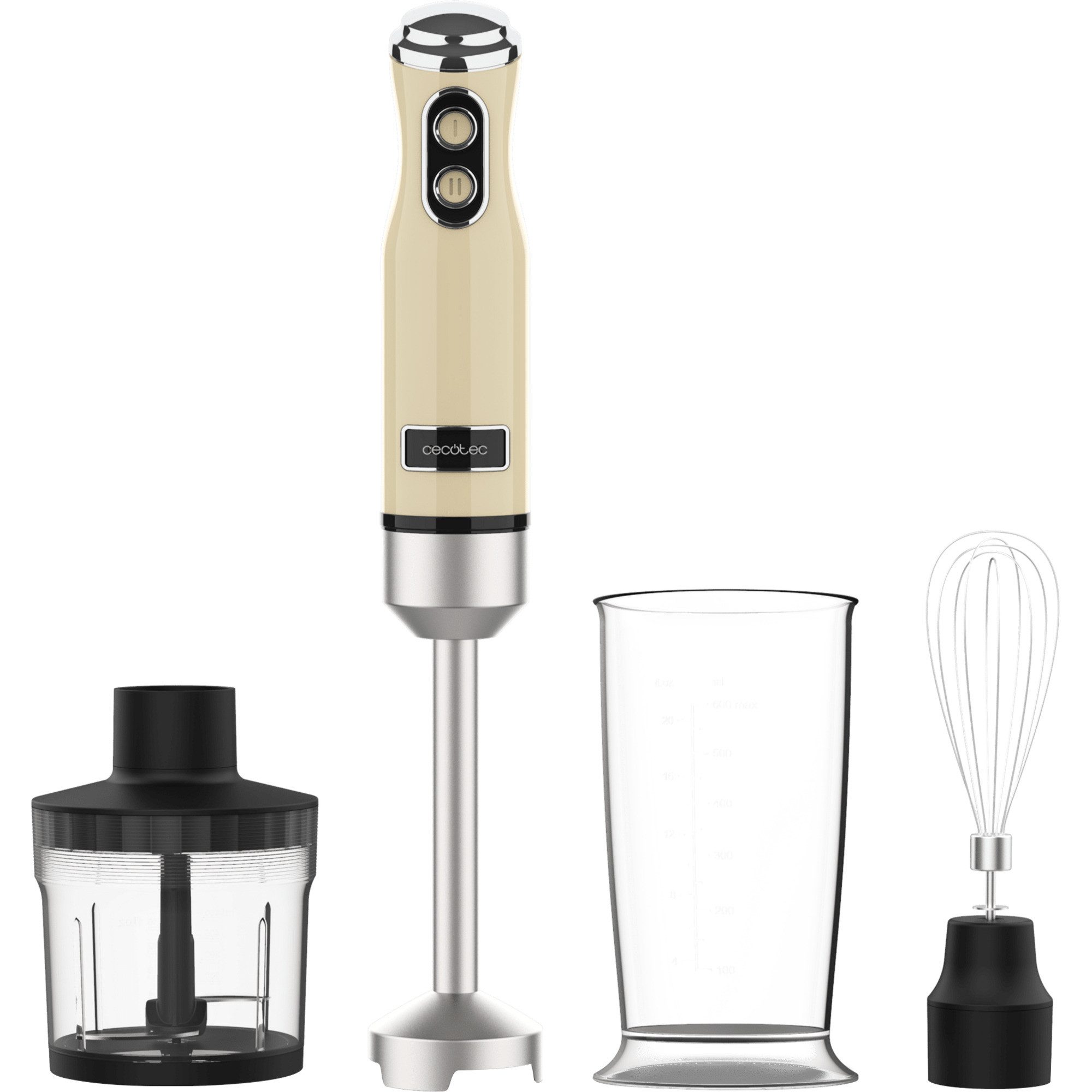 Cecotec Küchenmaschine Stabmixer Power RetroYellow 1200MAX Cream&Crush, 1200 W