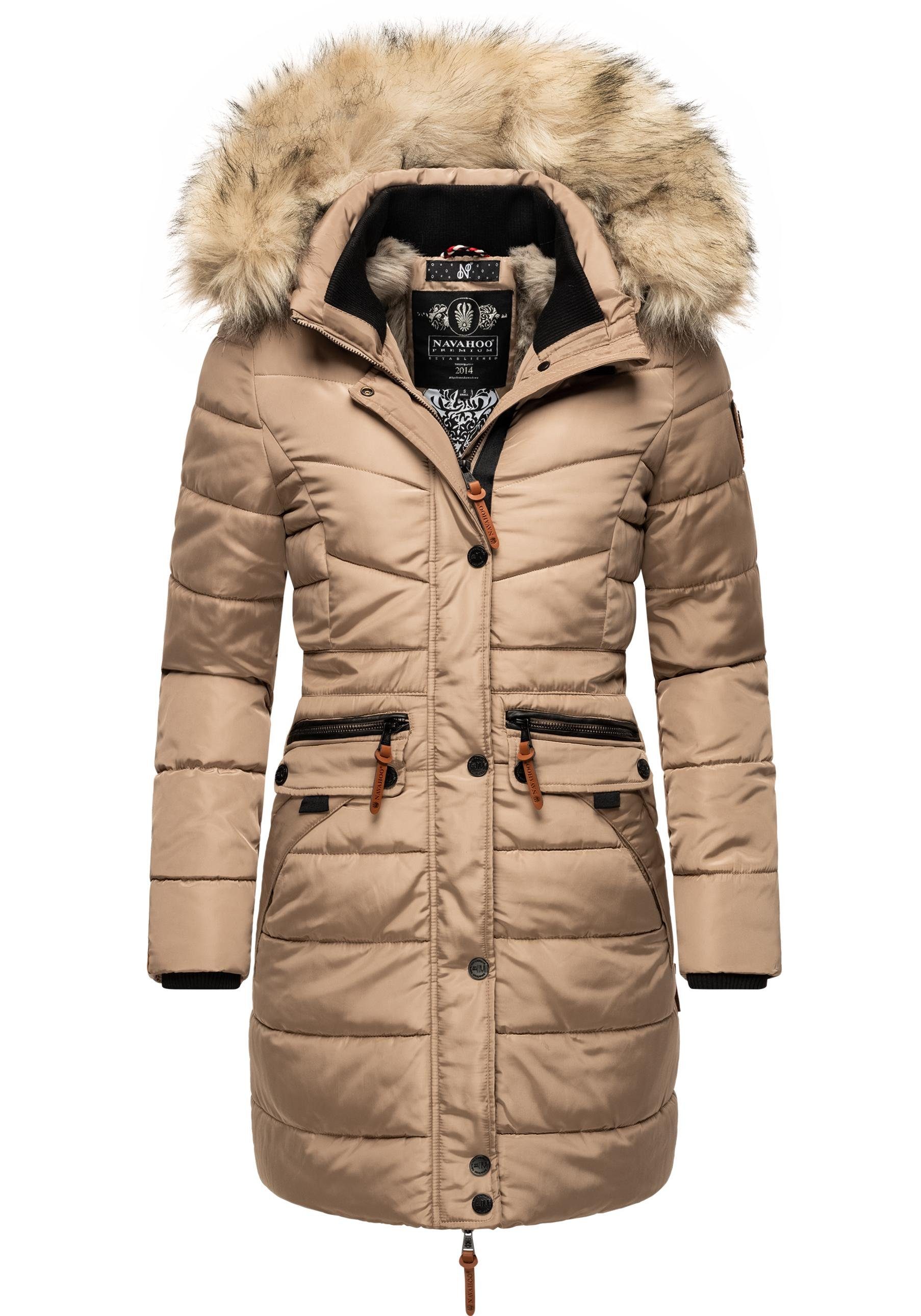 Navahoo Steppmantel "Paula", stylischer Winter Parka m. edlem Fellimitat günstig online kaufen