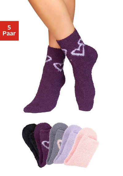 Lavana Kuschelsocken (Set, 5-Paar) mit Herzen am Bund