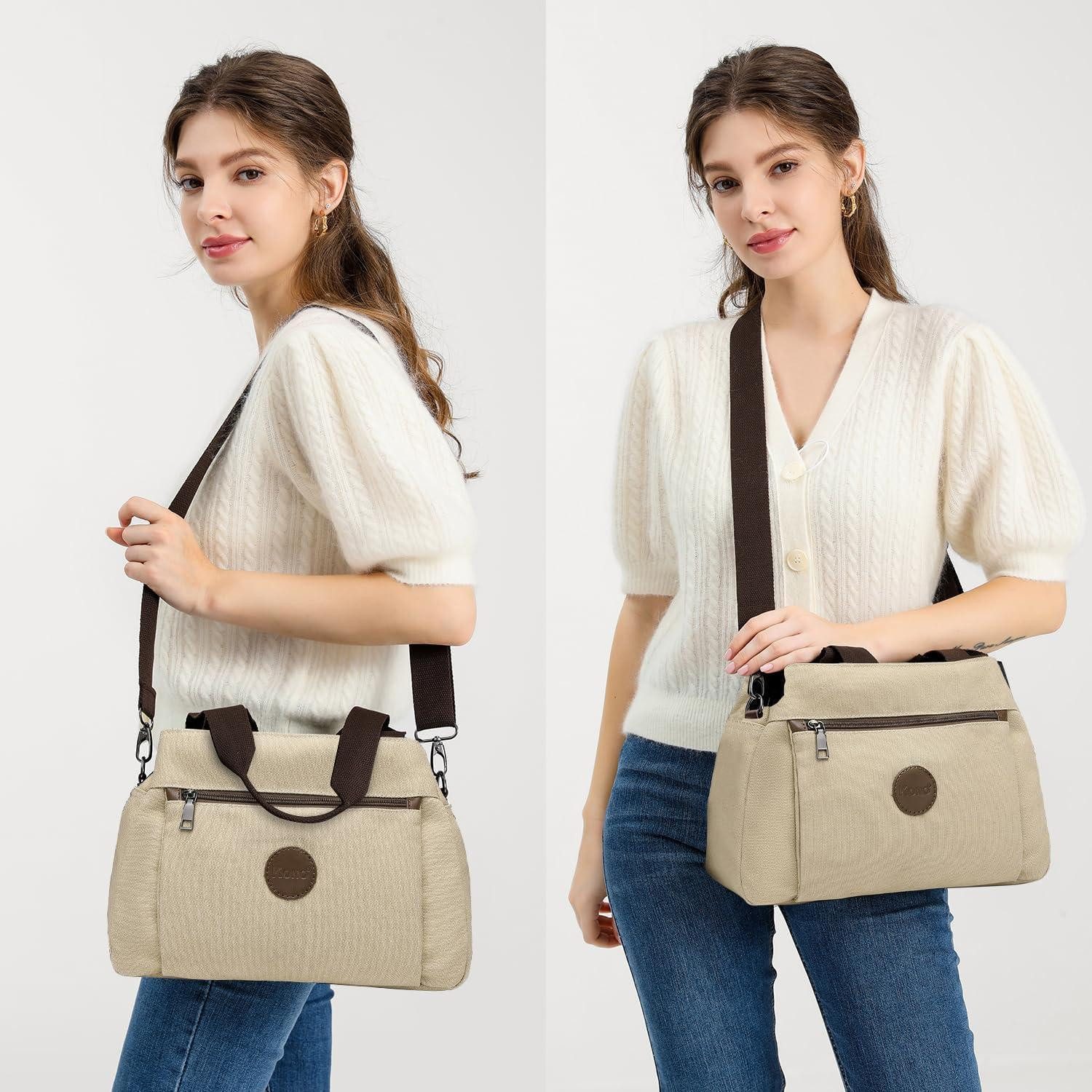 LuxusKollektion Handtasche Handtasche Canvas Schultertasche Frauen Khaki