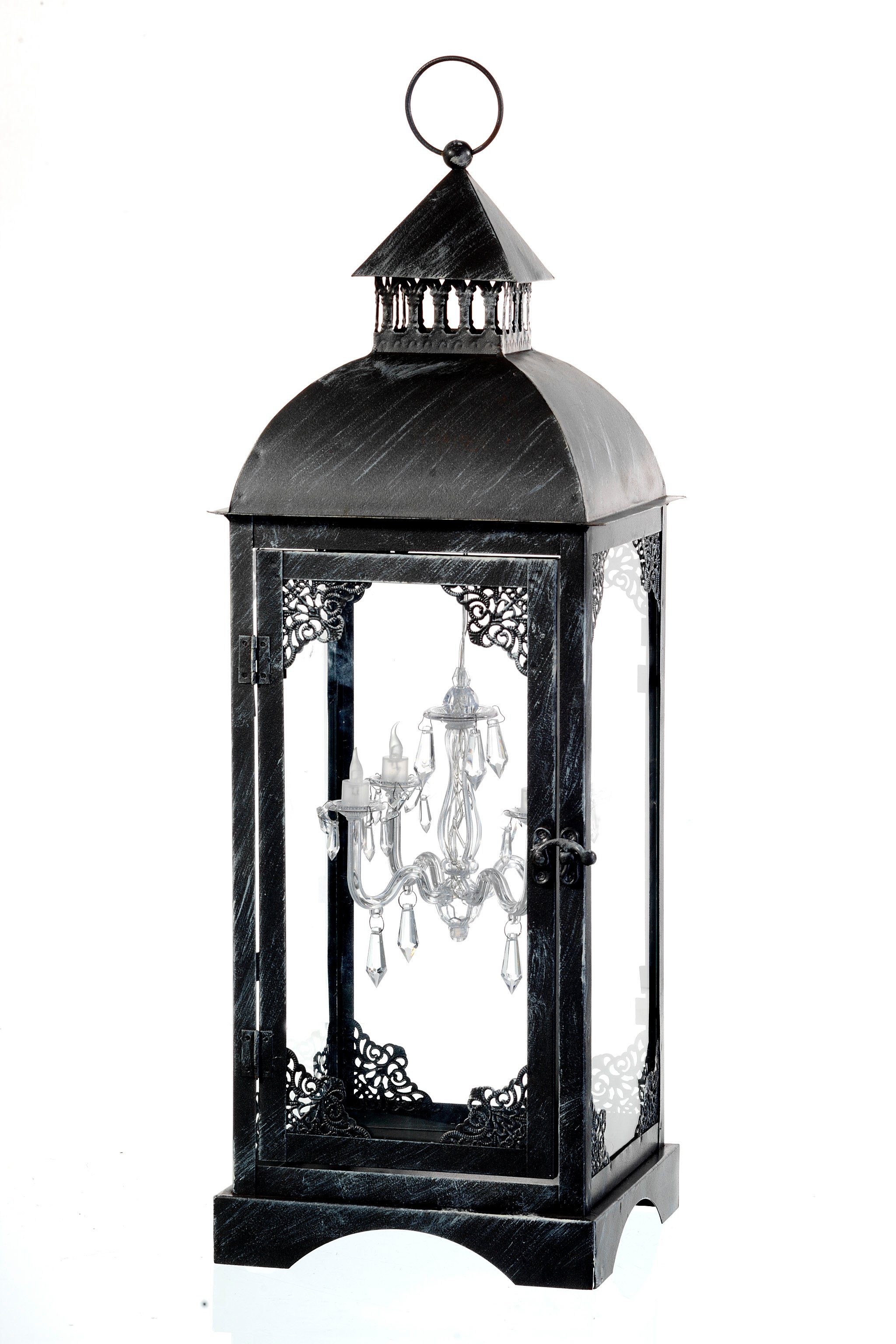 Luna24 simply great ideas... LED Dekolicht Metalllaterne mit LED-Kronleucht günstig online kaufen