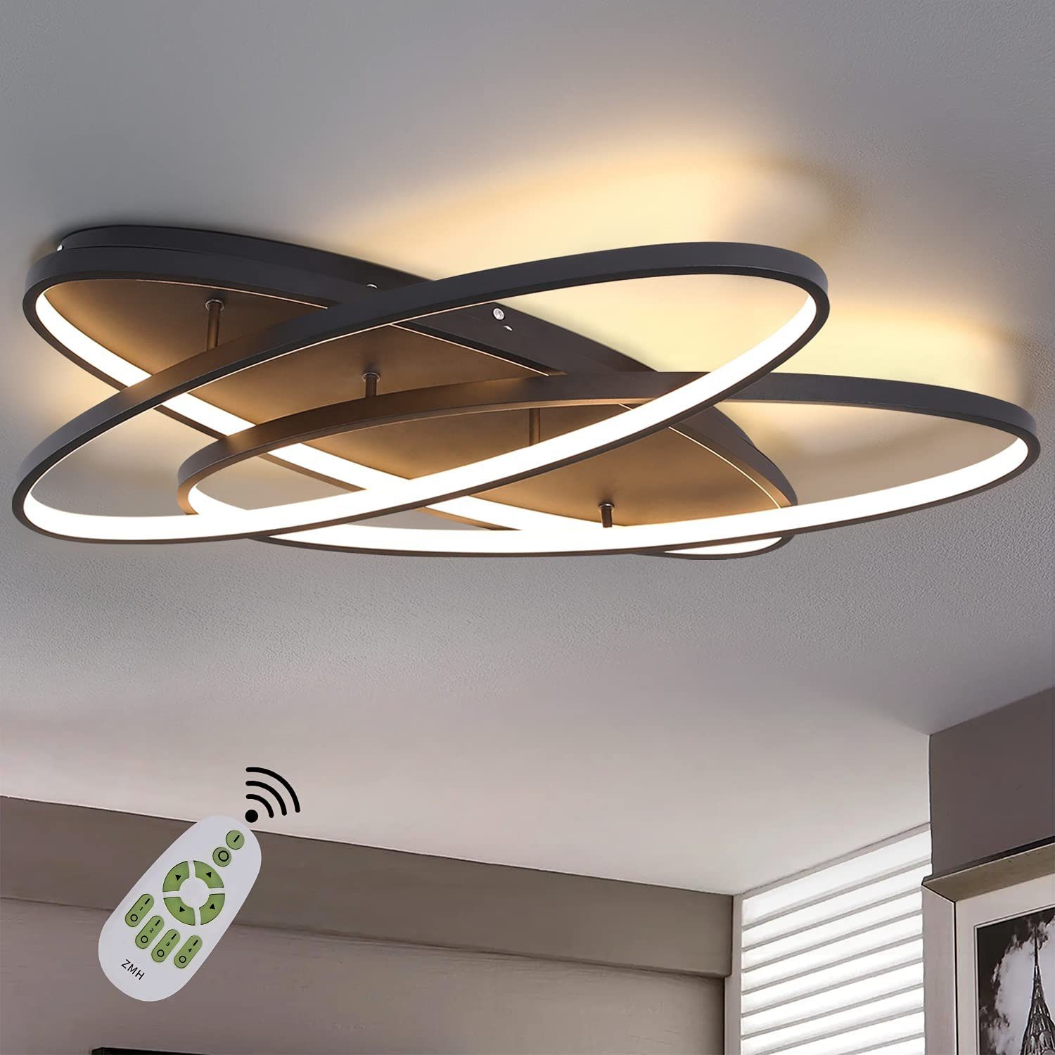 ZMH LED Deckenleuchte »LED Deckenleuchte Dimmbar Modern Wohnzimmer  Deckenlampe Innen 76W Schlafzimmerlampe Dekorative Deckenbeleuchtung mit  Fernbedienung für Wohnzimmer Schlafzimmer Esszimmer«, LED Deckenlampe  online kaufen | OTTO