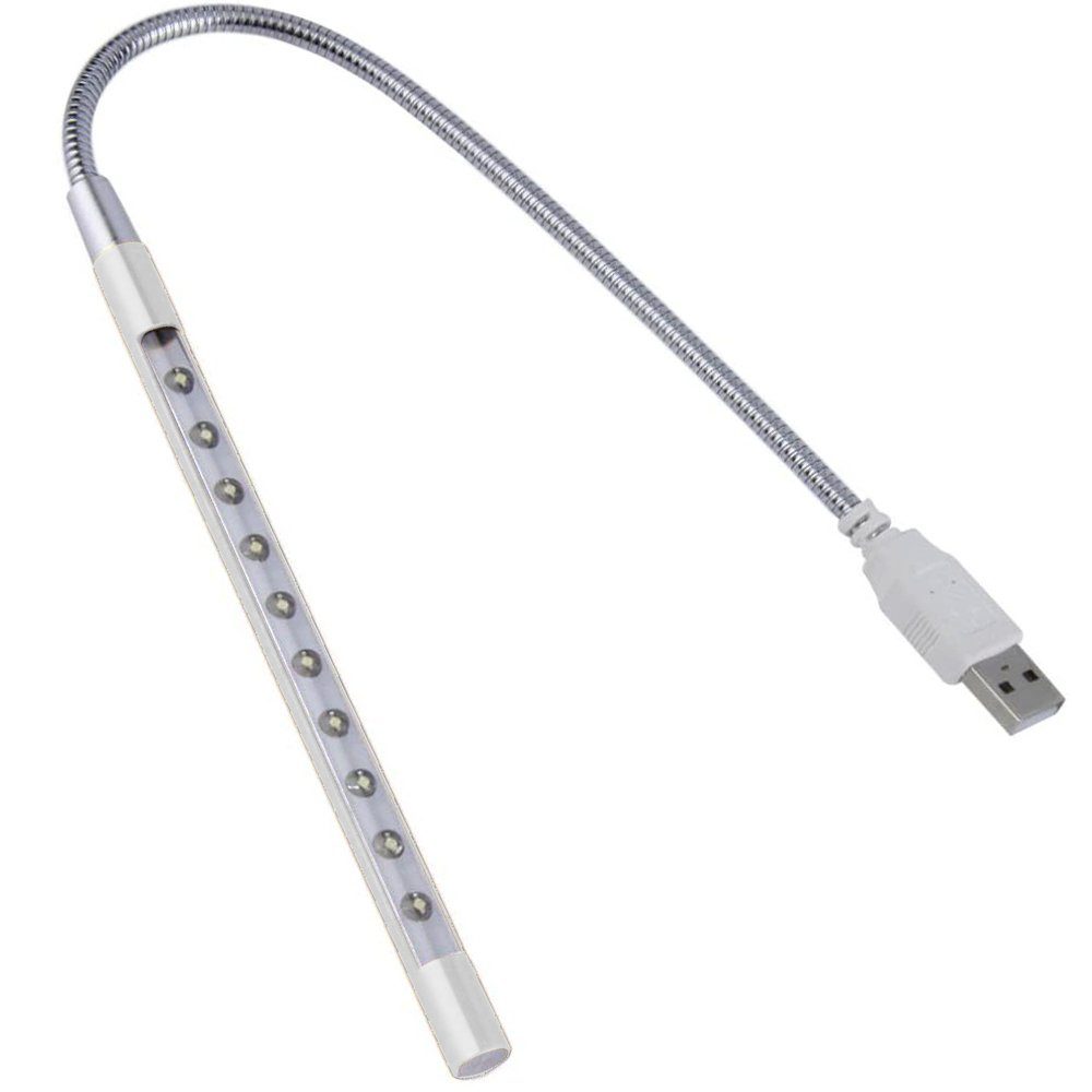 GelldG LED Leselampe USB LED Leselampen USB Flexibler Stick LED Lampe Silber