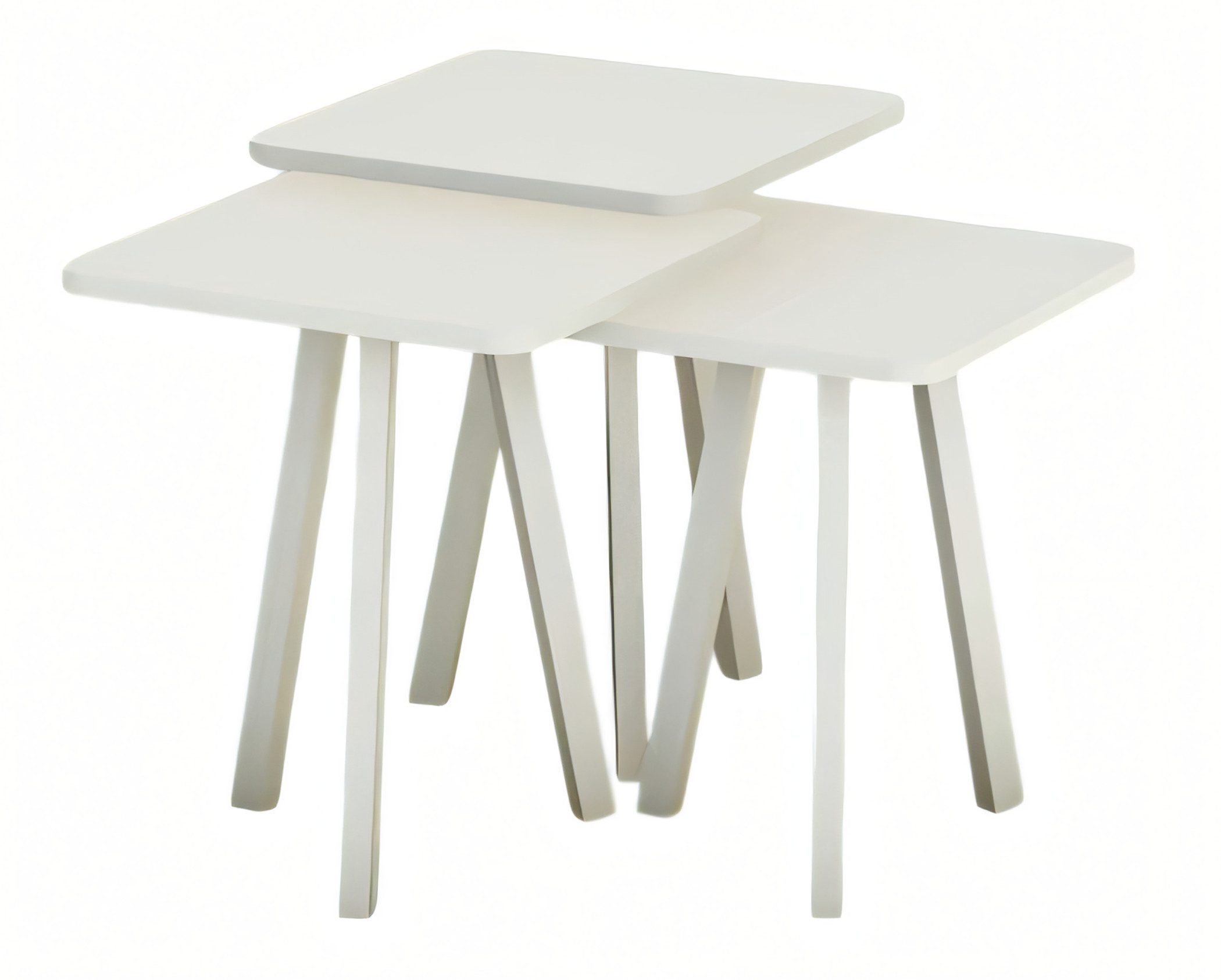 JVmoebel Couchtisch Elegantes Couchtisch-Set aus weißem Holz im modernen Design (Set, Couchtisch, Couchtisch 2, Couchtisch 3), Made in Europe