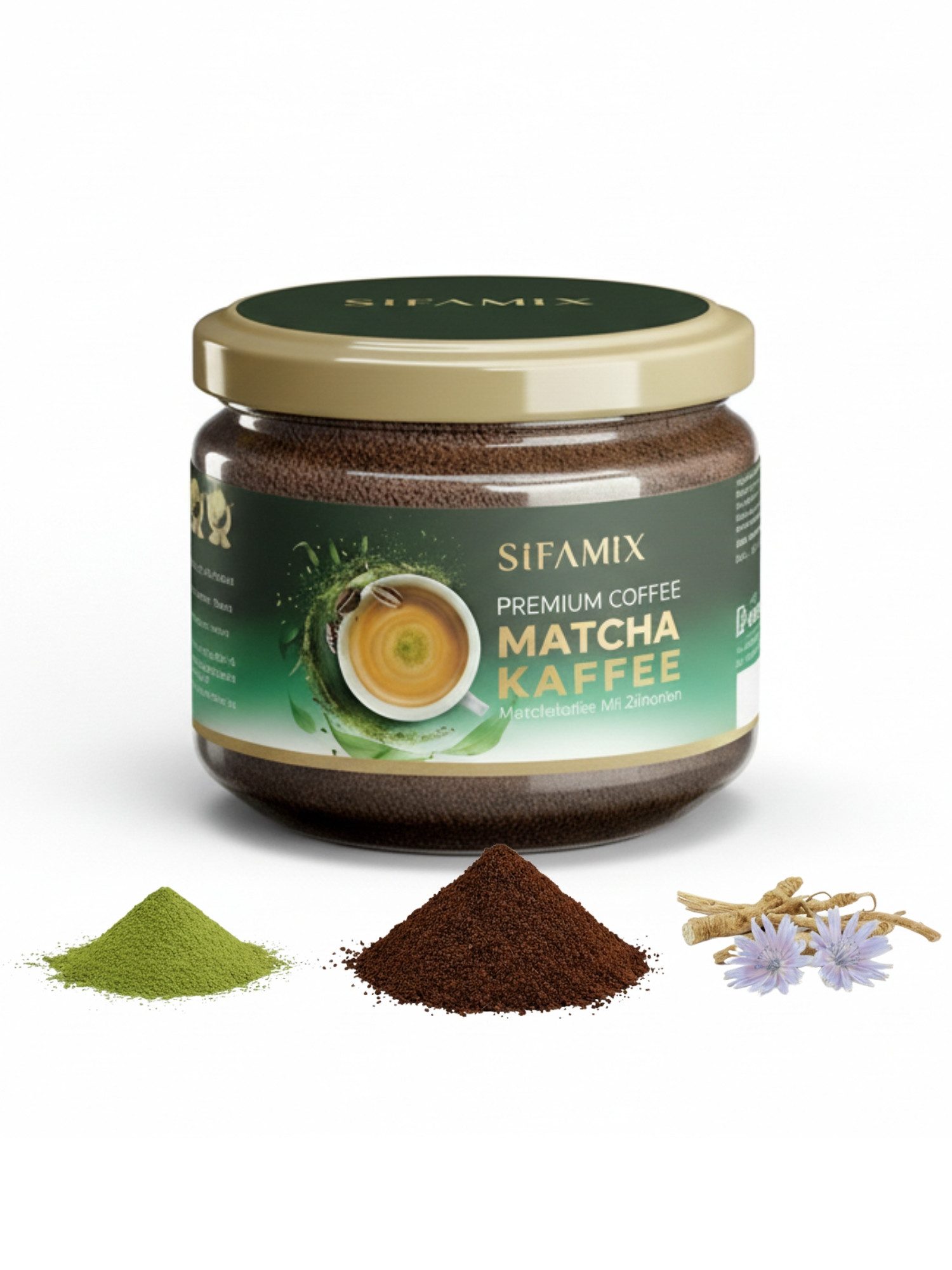 ADELSHOP Kaffee Matcha Kaffee mit Zichorie – 100g natürlicher Energiekick & Genuss, Ohne künstliche Zusätze
