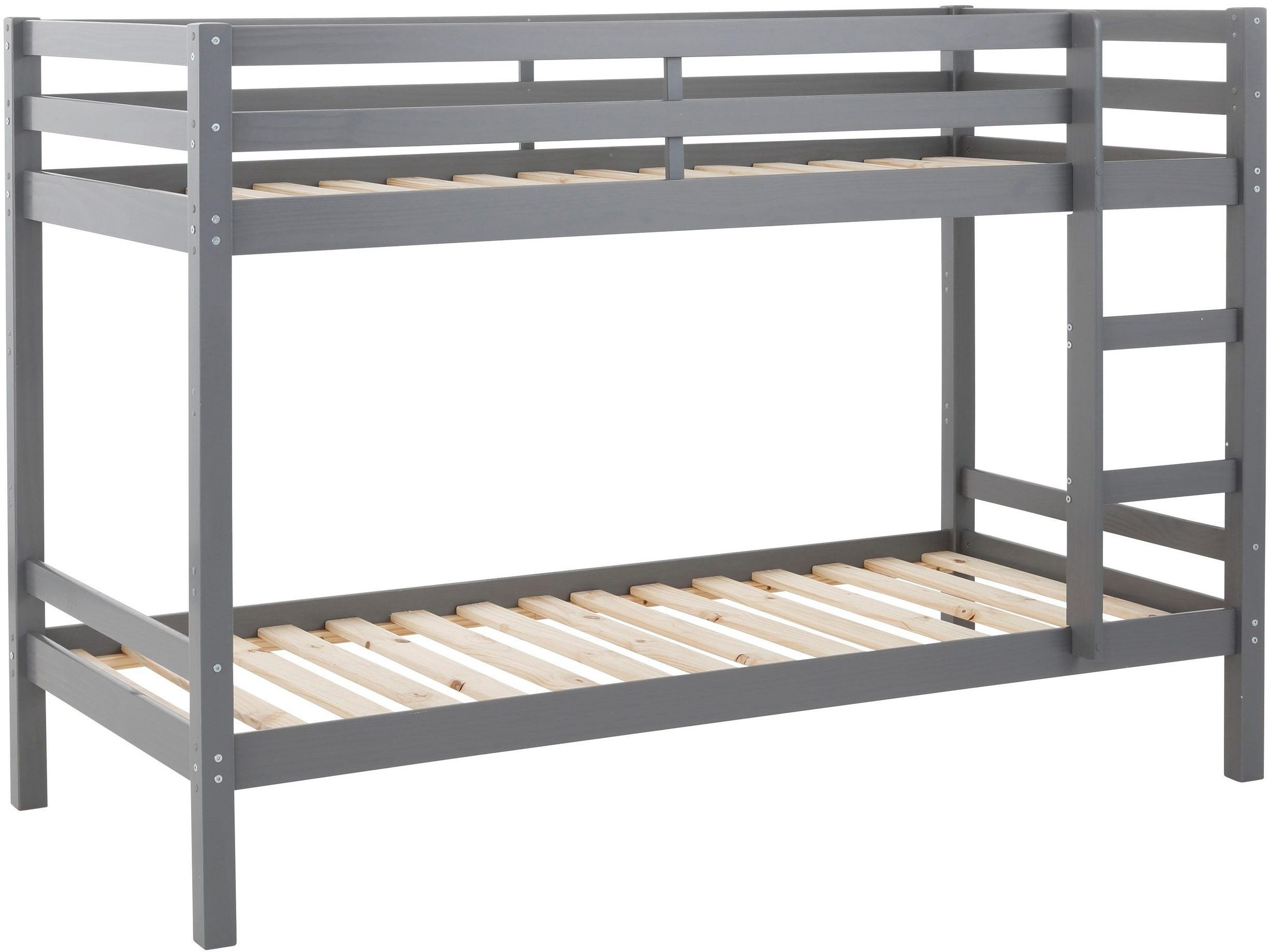 freiraum Etagenbett Athen, inkl. Lattenrost, Kiefer grau - 208x143x103cm (BxHxT)