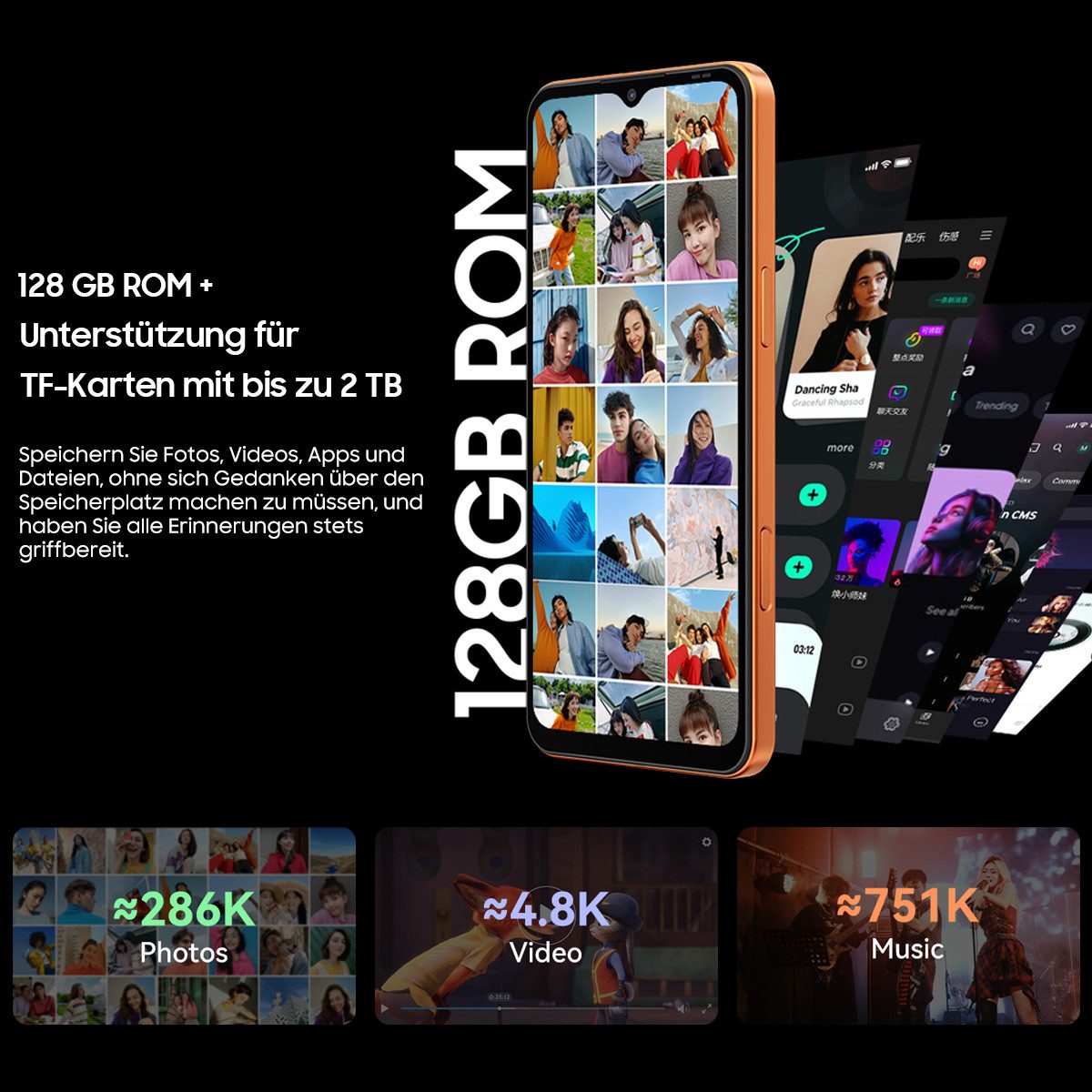 blackview WAVE 7C 6,56-Zoll HD+ IPS Handy Ohne Vertrag,16GB+128GB/2TB Android 16 Smartphone (6,56 Zoll, 128 GB Speicherplatz, 32 MP Kamera, 5000mAh Simlockfreie Handy, 32MP+13MP KI Kamera, 4G Dual SIM/Face ID)