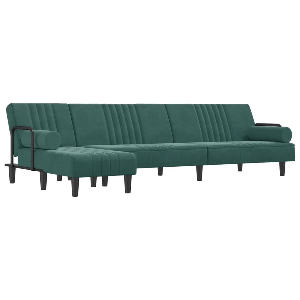 vidaXL Sofa Schlafsofa in L-Form Dunkelgrün günstig online kaufen