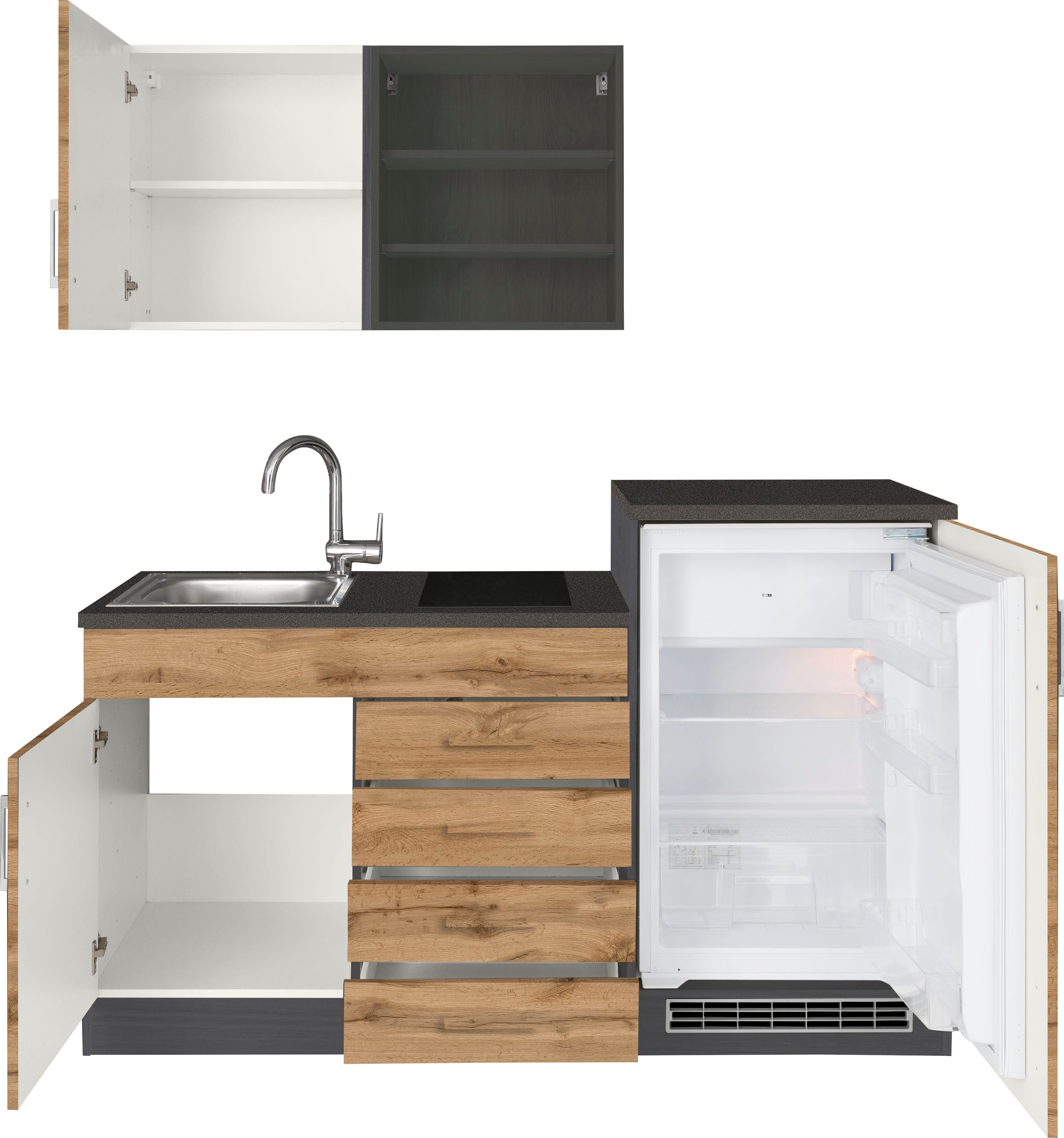 KOCHSTATION Pantryküche KS-Mali, Breite 160 cm, mit E-Geräten