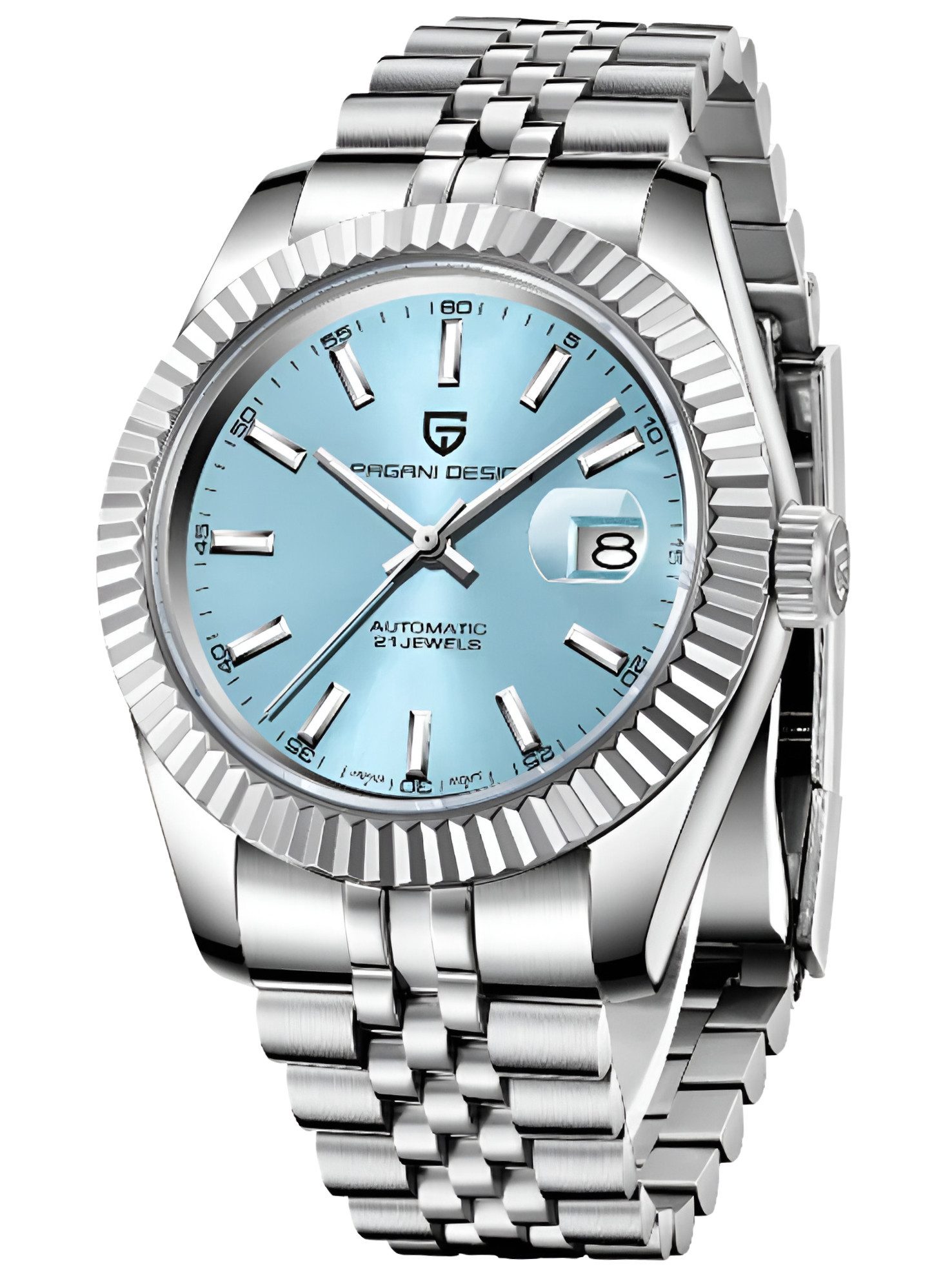 Pagani Design Automatikuhr Armbanduhr Herren Uhr Edelstahl Herrenuhr GTM, (inkl. Geschenkbox, mit Armbandkürzer), 42 mm Männer Uhr Saphirglas 100M Wasserdicht Mechanisch Datum