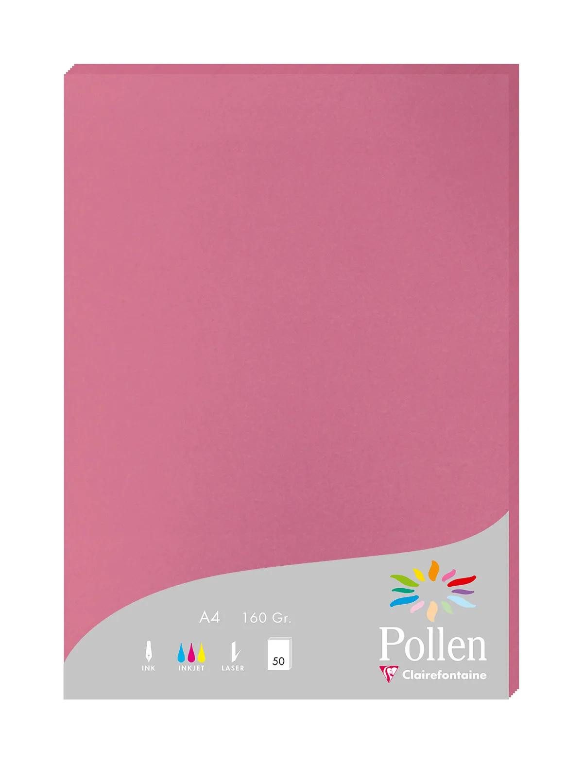 CLAIREFONTAINE Briefumschlag 10x Papier A4 160g 50 Blatt - Hortensienrosa 144281C, Karten und Umschläge pollen