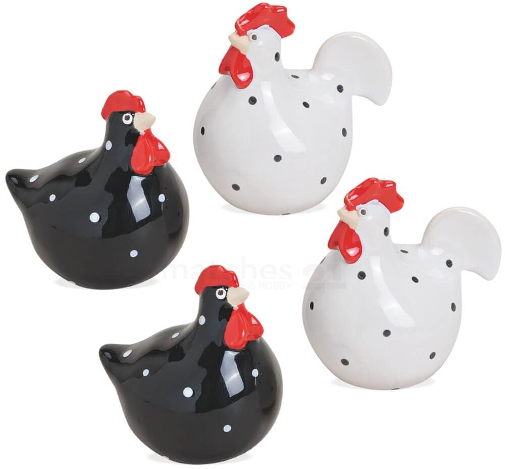 matches21 HOME & HOBBY Dekofigur Hühner Keramik schwarz 4er Set 6 cm (4 St) günstig online kaufen