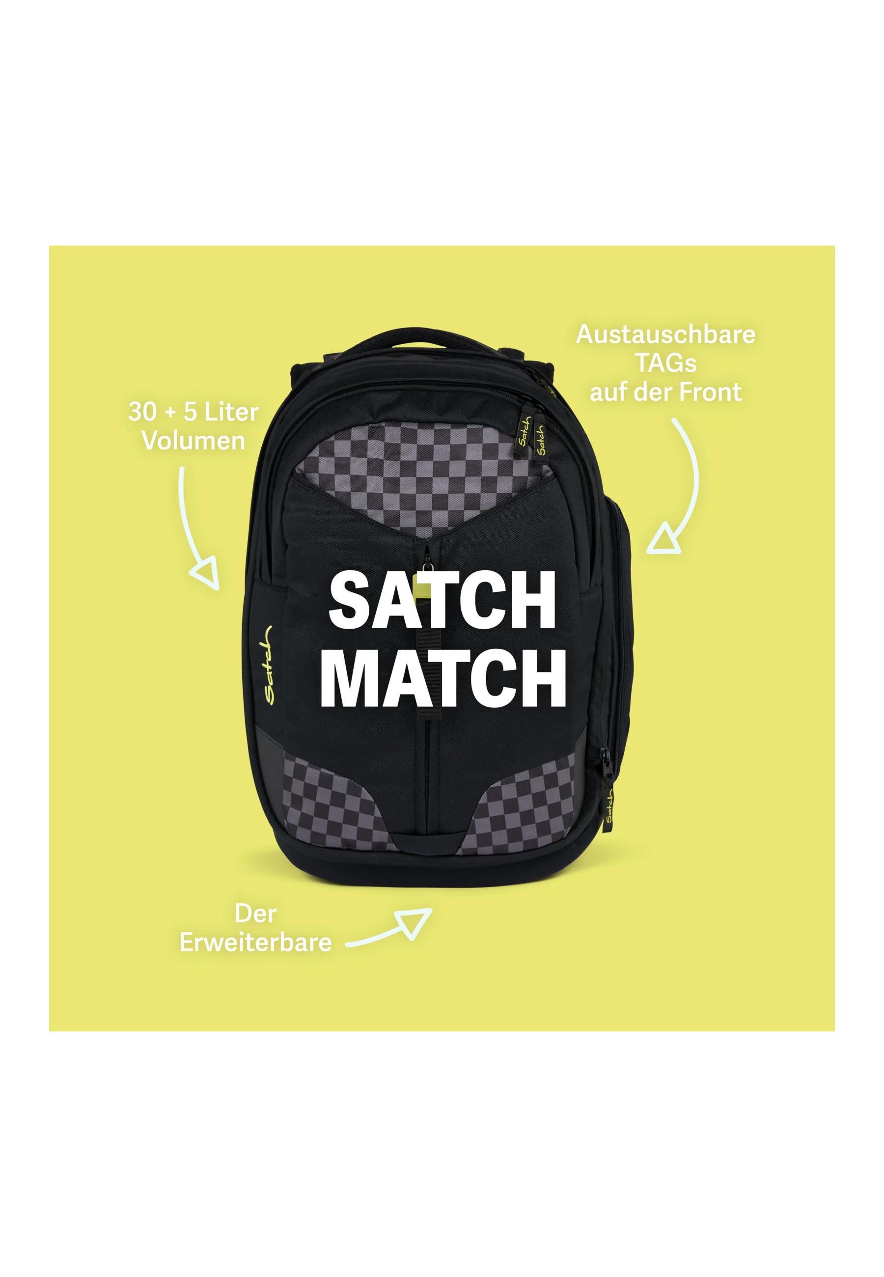 Satch Schulranzen match Bundle (3-tlg., 3-teiliges Set), größenverstellbares Rückensystem
