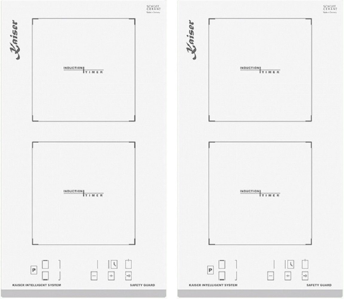 Kaiser Küchengeräte Induktions-Kochfeld Grand CHEF, KCT 3726 FIW/ 2x Domino Induktionskochfeld 60 cm gesamt