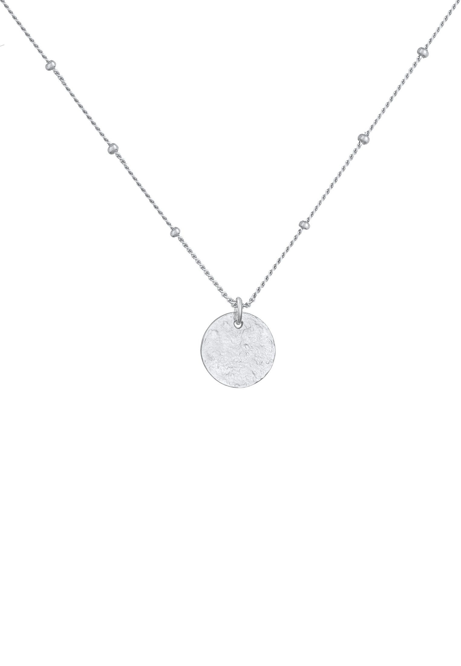 Elli Kette mit Anhänger Kugelkette Disc Plättchen 925 Silber, Kugel günstig online kaufen