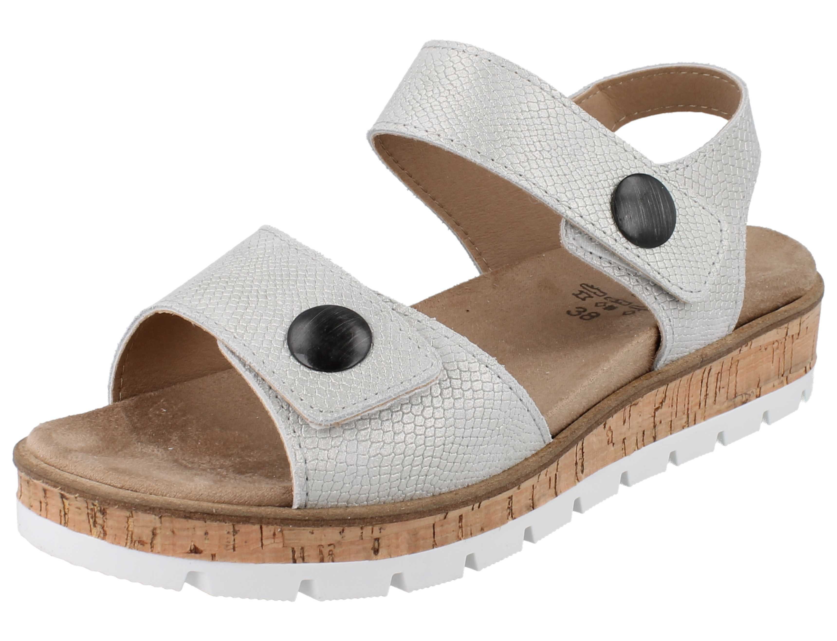 Longo LONGO Damen Sandalette silber Nubukleder - Größe: 42 Sandale