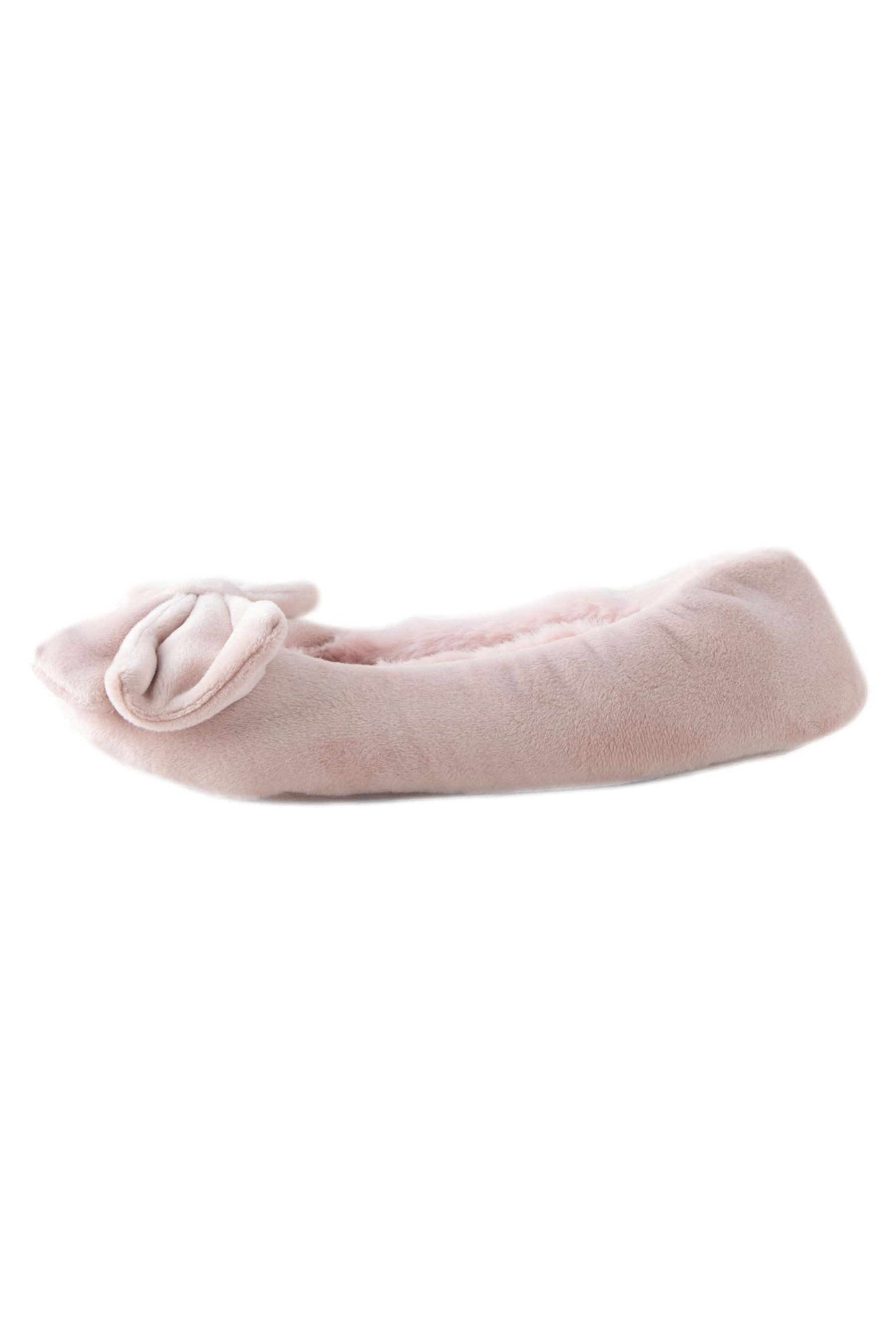 Next Ballerina-Slippers aus Velours mit Schleife Hausschuh