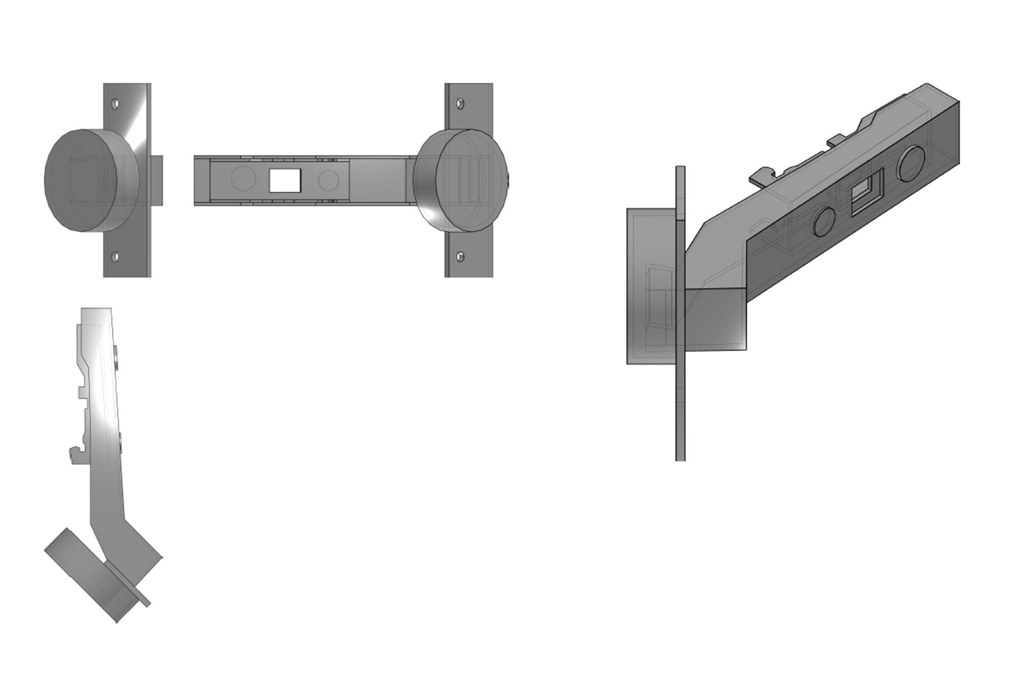 Hettich Möbelbeschlag Basis W45 (1 Scharnier, Winkelscharnier 0mm Intermat St)