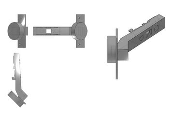 Hettich Möbelbeschlag Intermat Winkelscharnier W45 Scharnier, Basis 0mm (1 St)