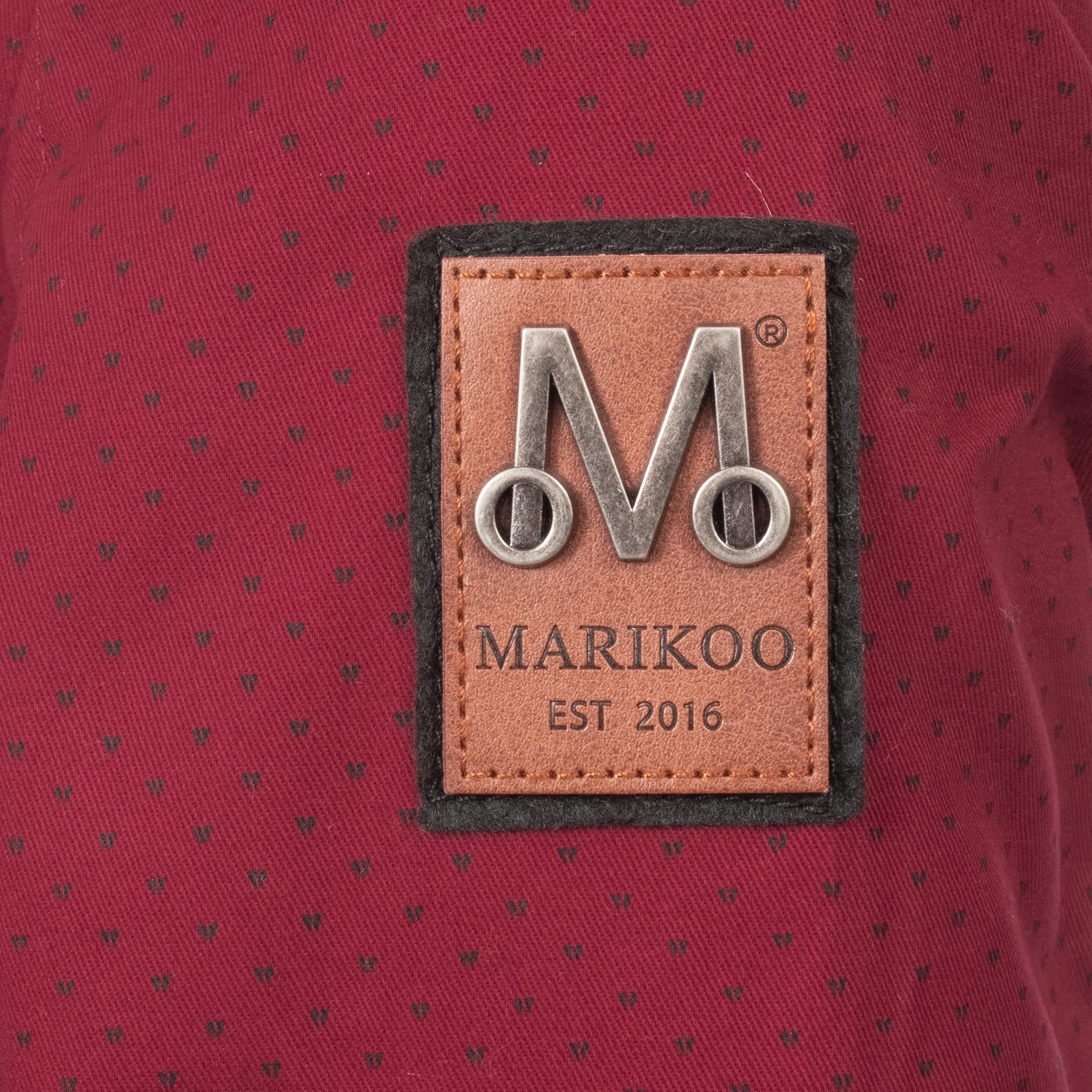 großer Kapuze mit Nyokoo modische Übergangsjacke Outdoorjacke rot Baumwoll Marikoo