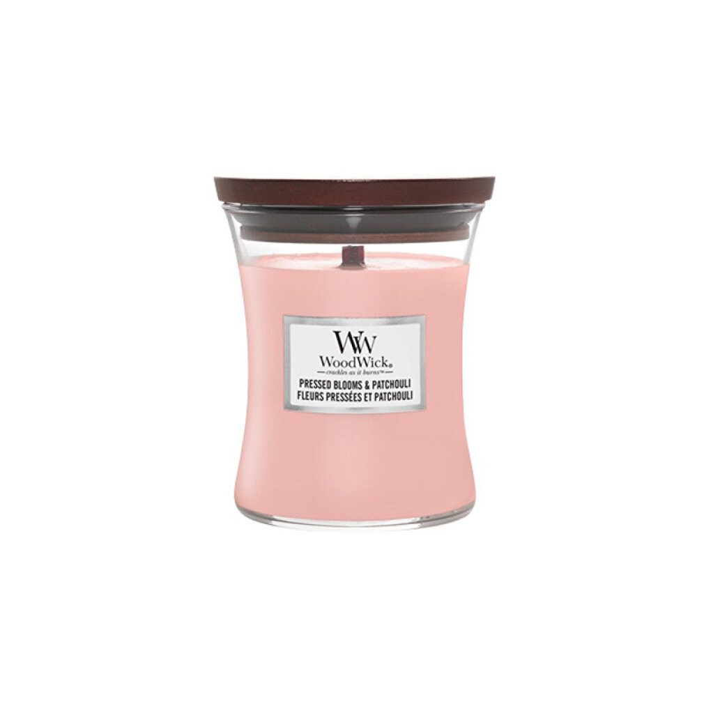 Woodwick Duftkerze Pressed Blooms & Patchouli Duftkerze mit Holzdocht 275 g