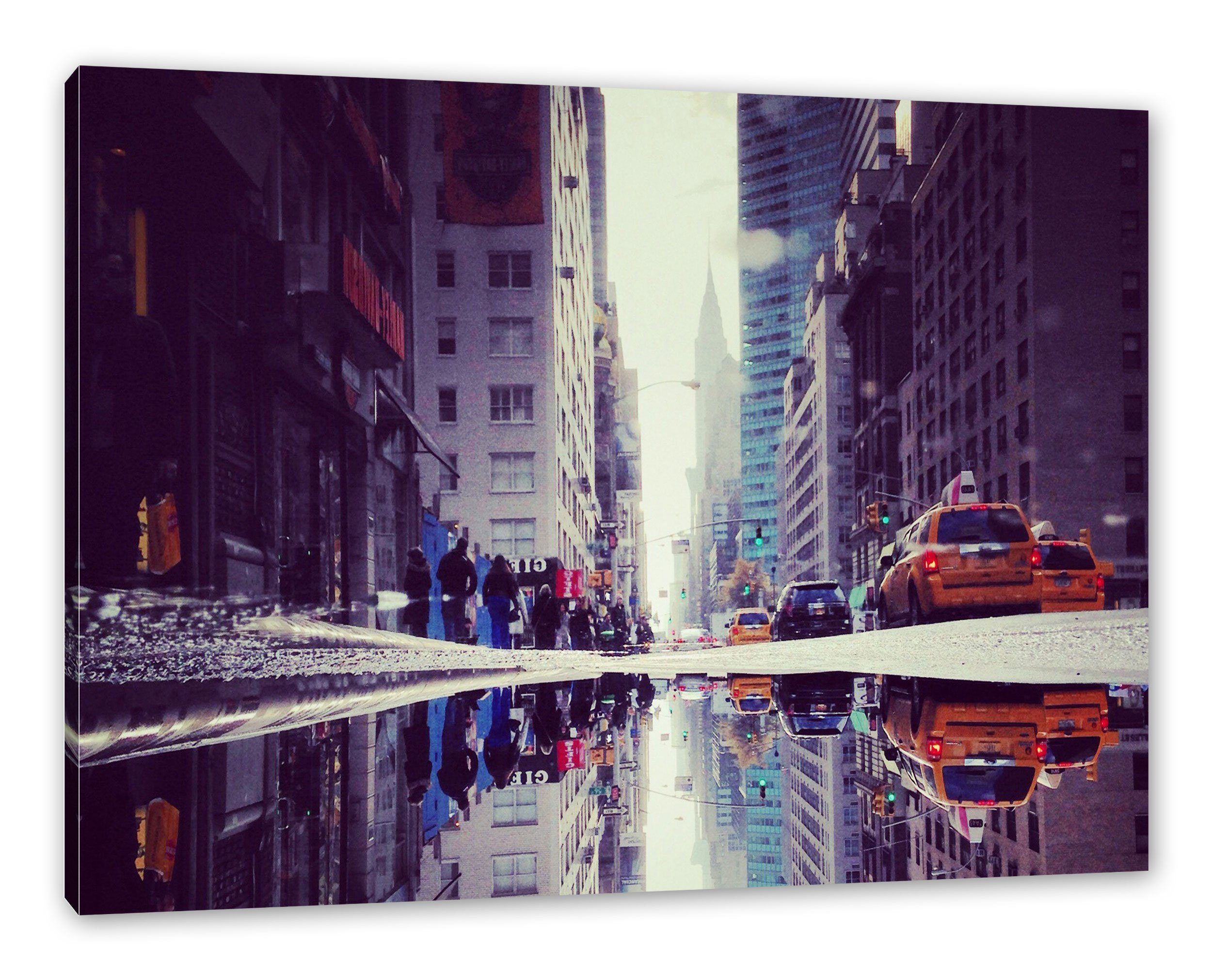 Pixxprint Leinwandbild New York inkl. (1 York New Times Square, Zackenaufhänger fertig bespannt, Leinwandbild St), Square Times